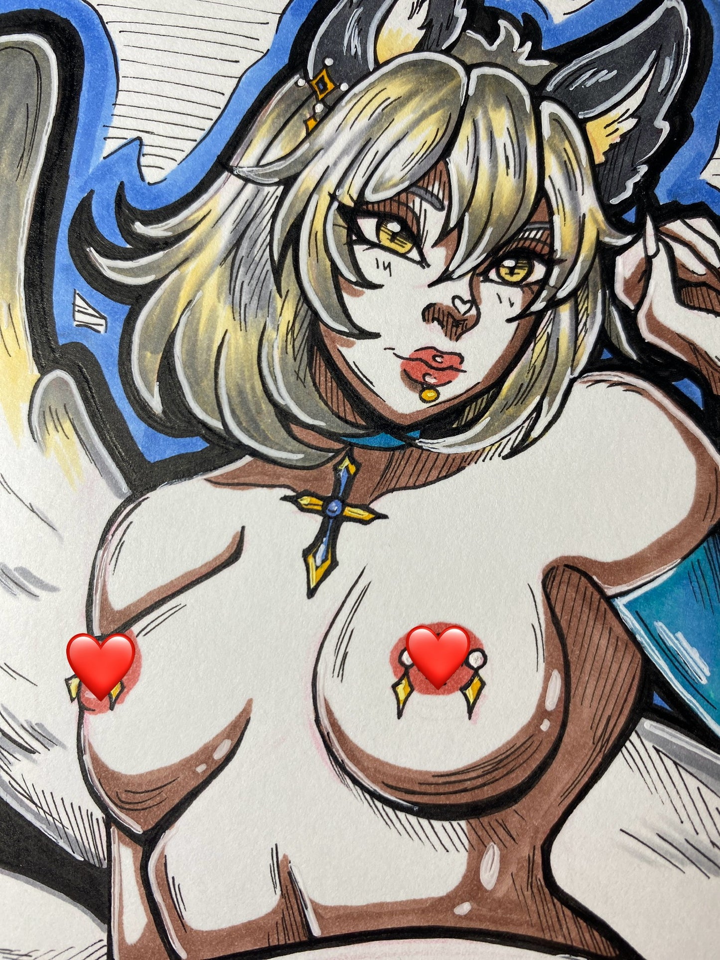 Minna NSFW - 5”x7” Original Character Traditional Artwork