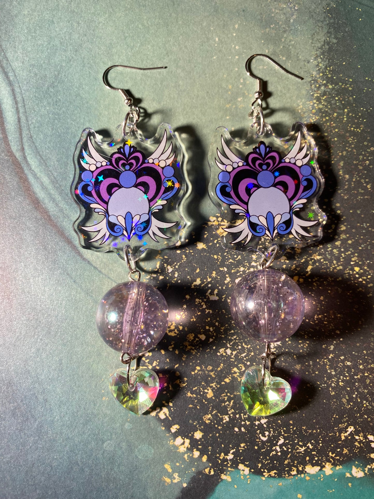 Winged Magical Heart Original Earrings Variety - 2”+