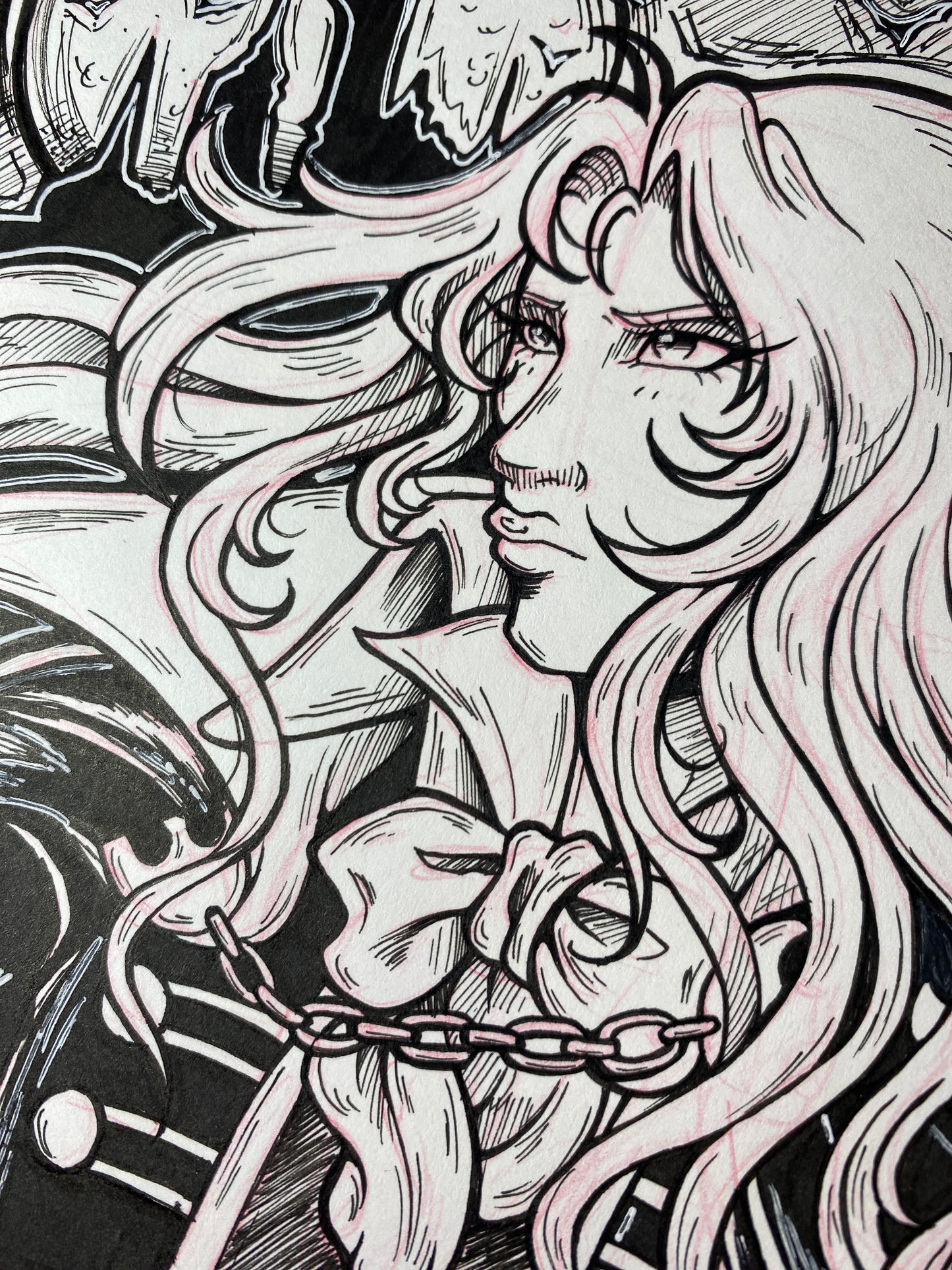 Alucard - 5”x7” Traditional Original Fan Art Drawing