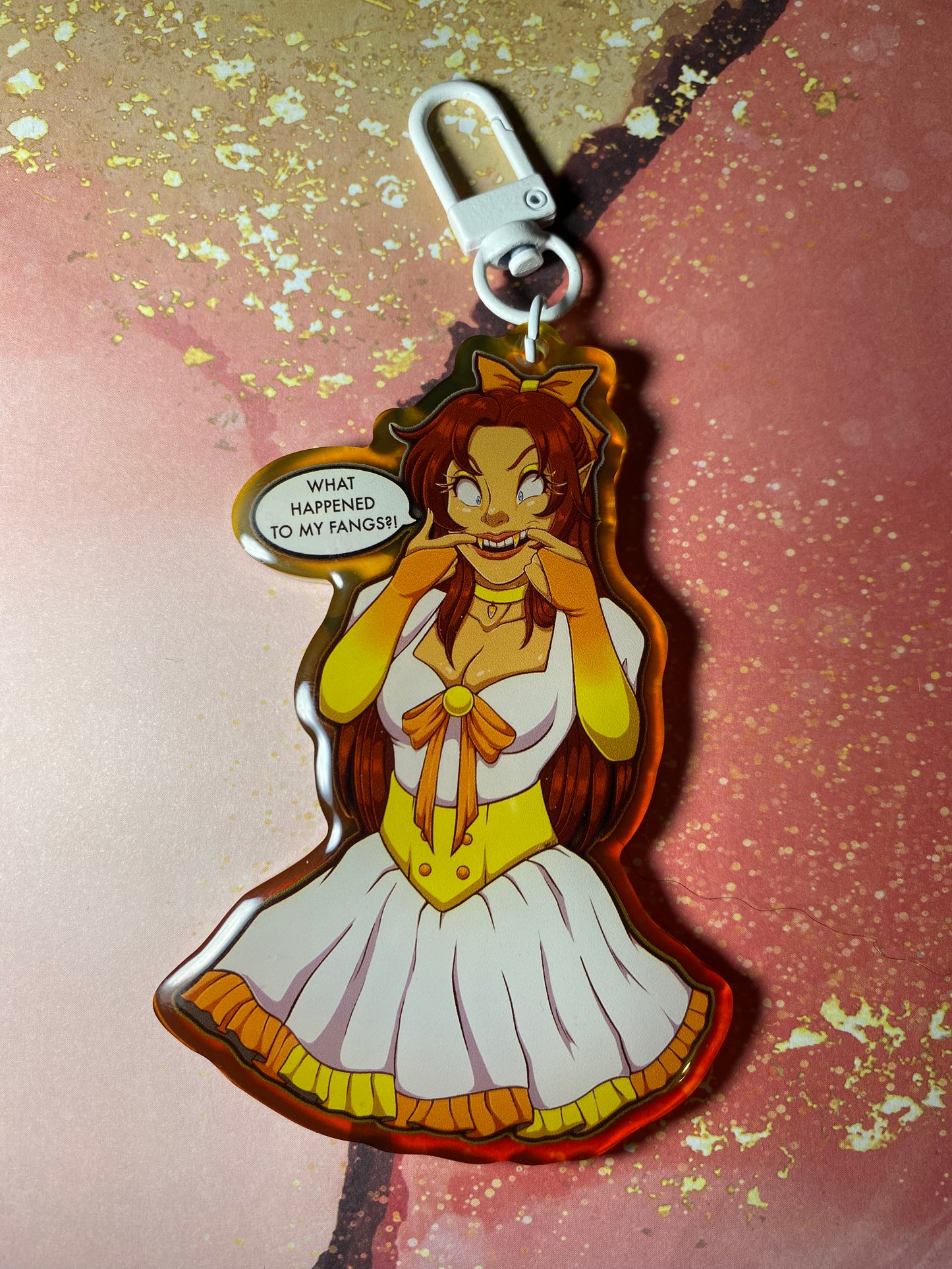 Candy Corn Vampire - Original 3.5” Epoxy Keychain