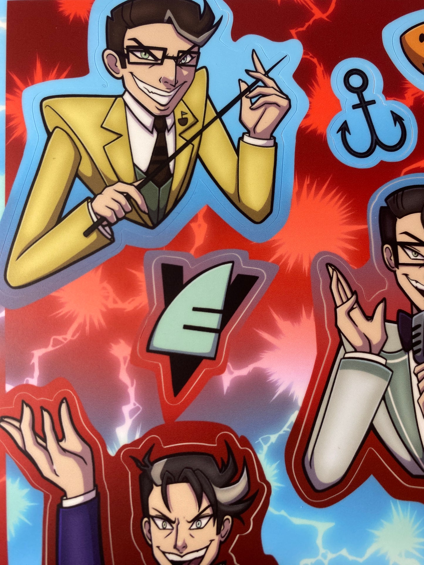 Human Hazbin Sticker Sheets - Pentious, Alastor, Vox