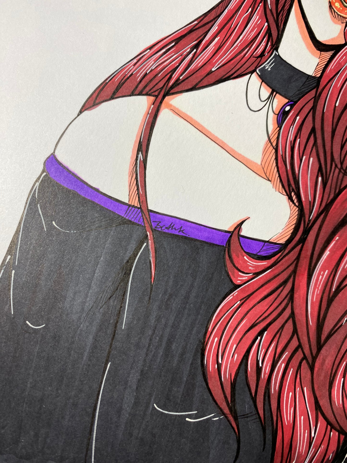 Elegant Red Head 9”x12 ” Traditional Original Art Piece