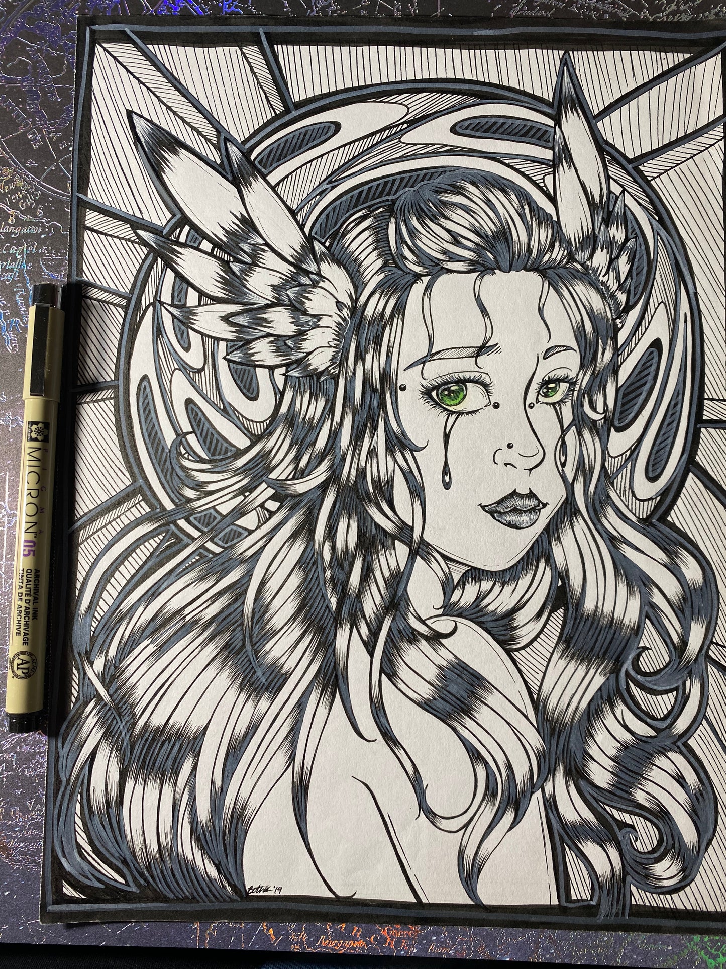 Valkyrie Tears Traditional Original 8.25”x11” Art Piece