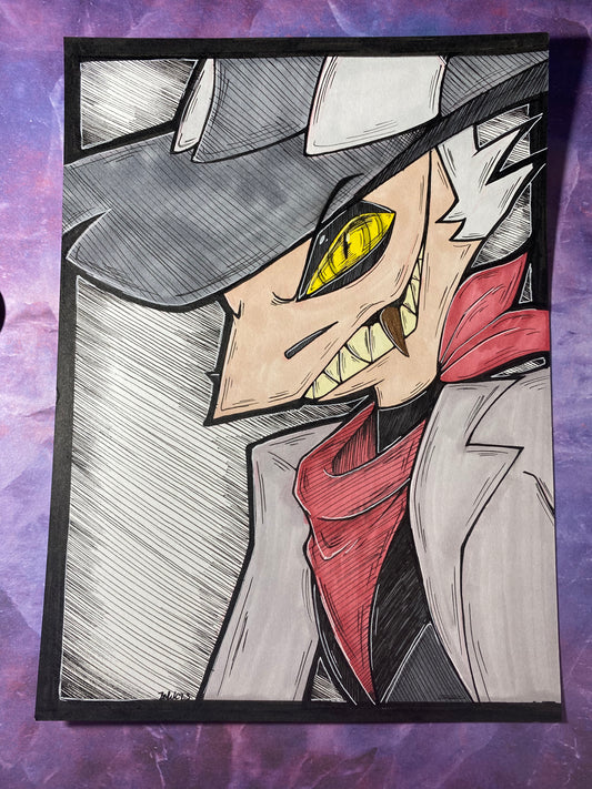 Striker - Helluva Boss 5.25”x7.25” Traditional Fan Art