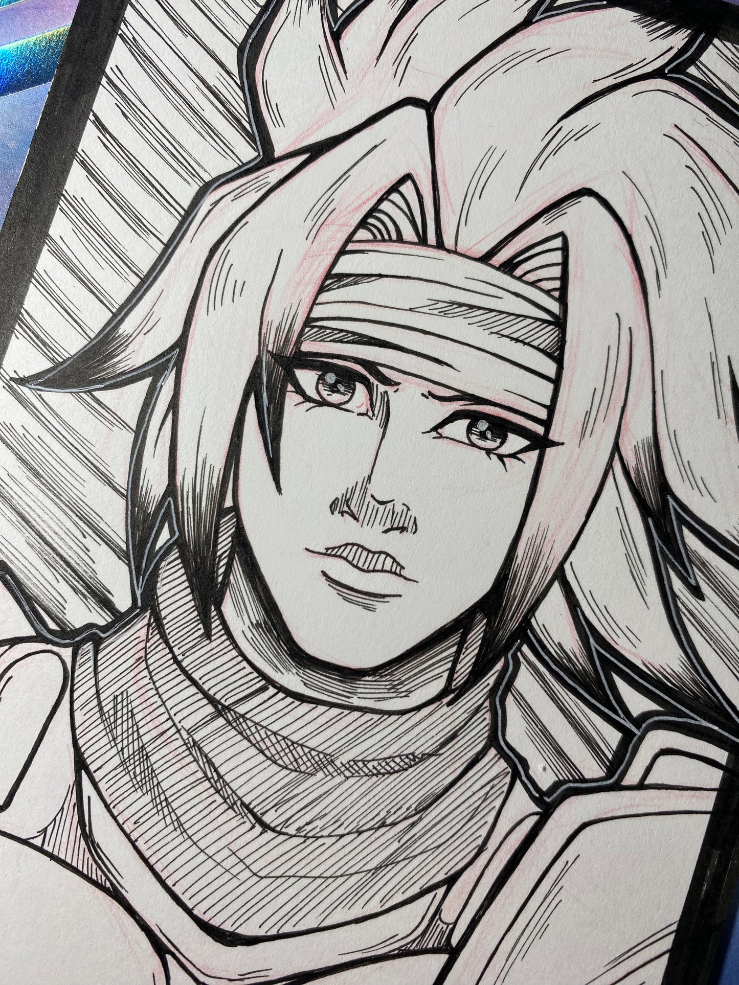 Dart, The Legend of Dragoon - 4.25x6.25” Original Traditional Fan Art Ink Drawing