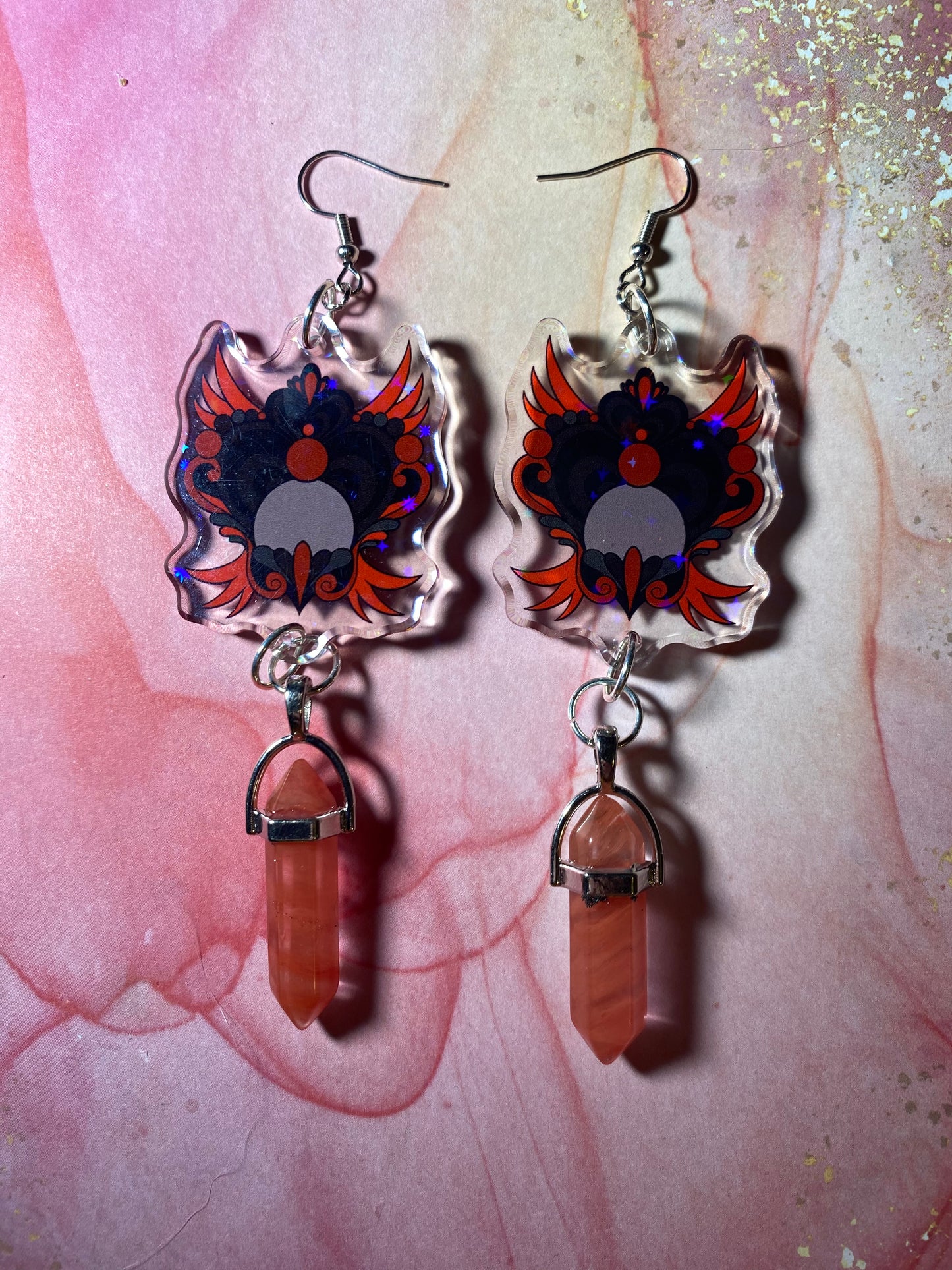 Winged Magical Heart Original Earrings Variety - 2”+