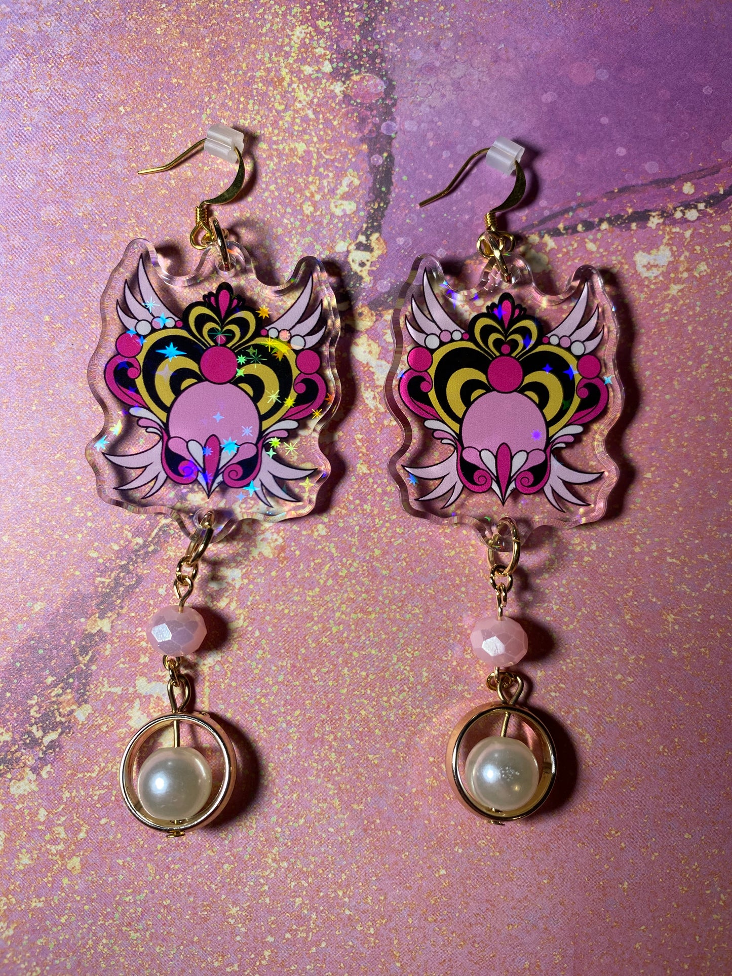 Winged Magical Heart Original Earrings Variety - 2”+