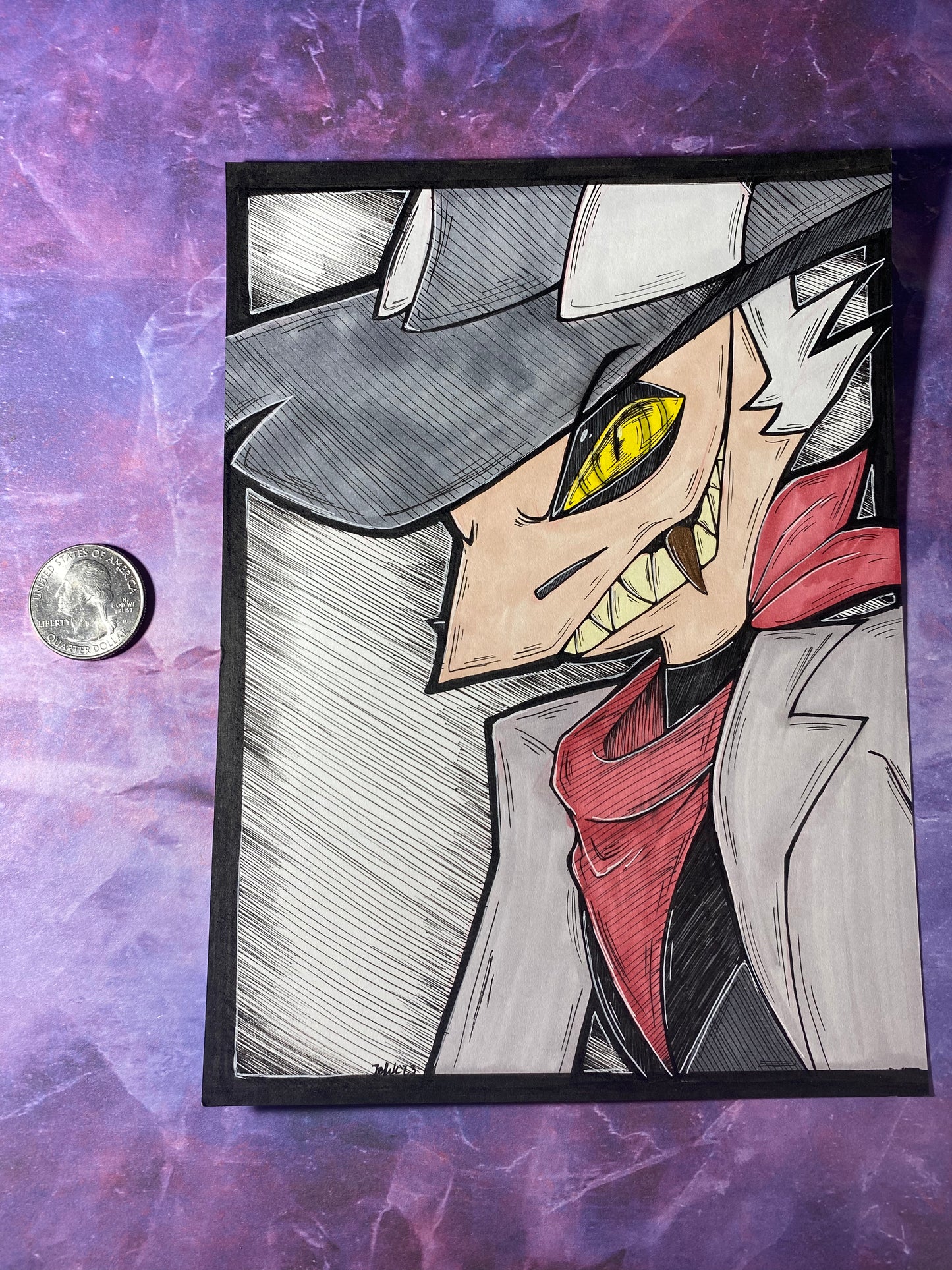 Striker - Helluva Boss 5.25”x7.25” Traditional Fan Art