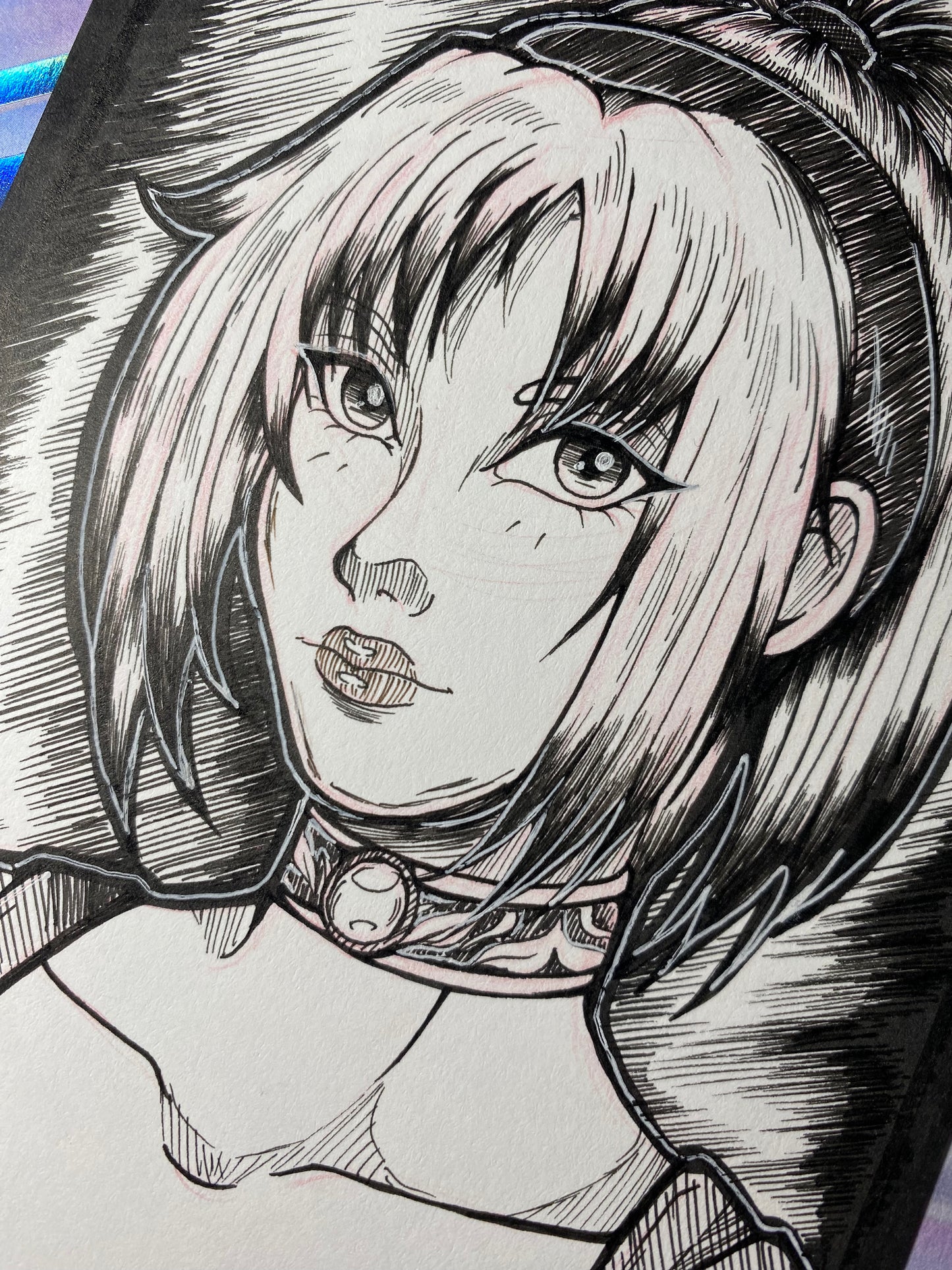 Koudelka Iasante, Koudelka - 4.25”x6.25” Original Traditional Fan Art Ink Drawing