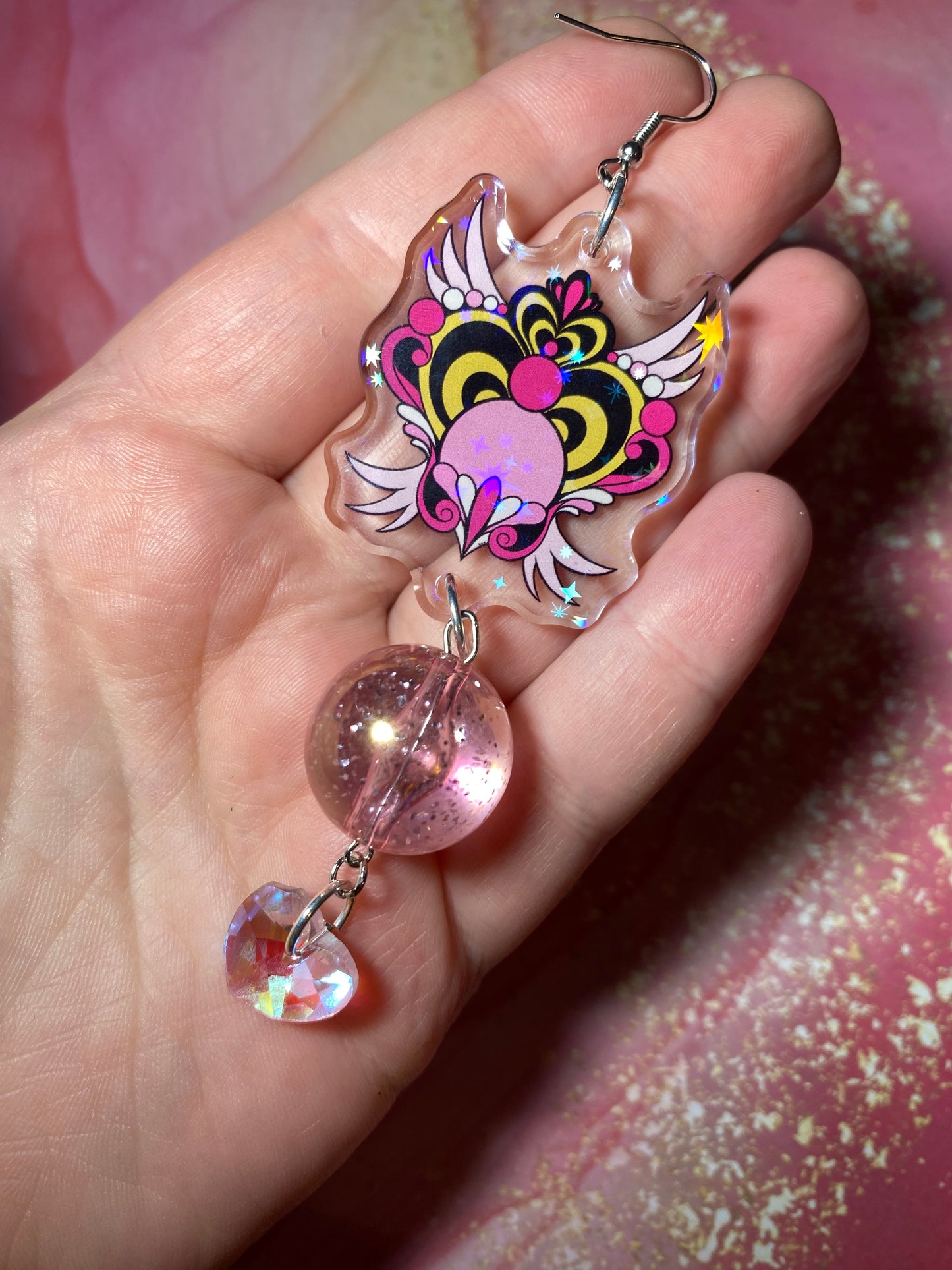 Winged Magical Heart Original Earrings Variety - 2”+