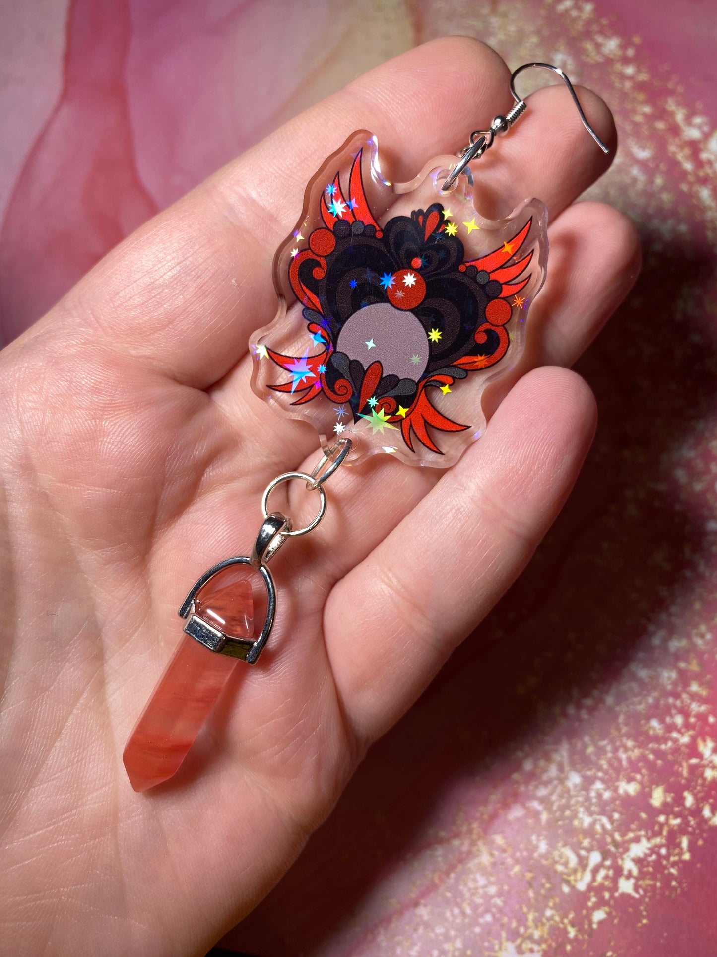 Winged Magical Heart Original Earrings Variety - 2”+