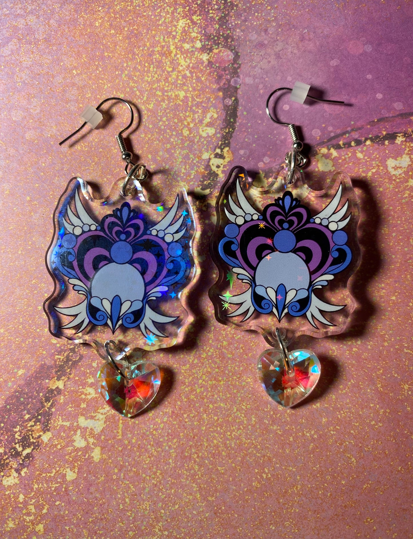 Winged Magical Heart Original Earrings Variety - 2”+