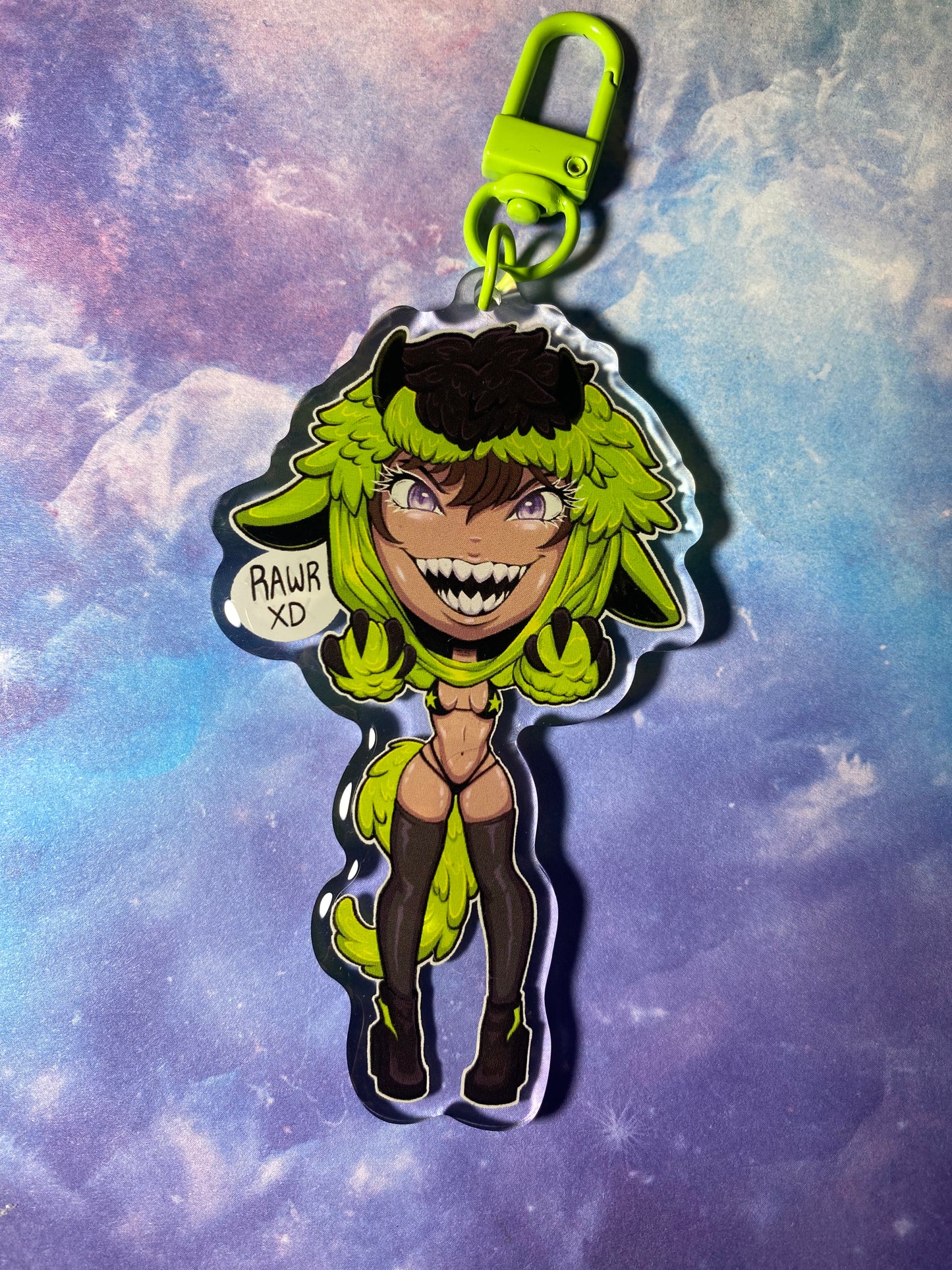 RAWR XD - Original Art 3.5” Acrylic Keychain
