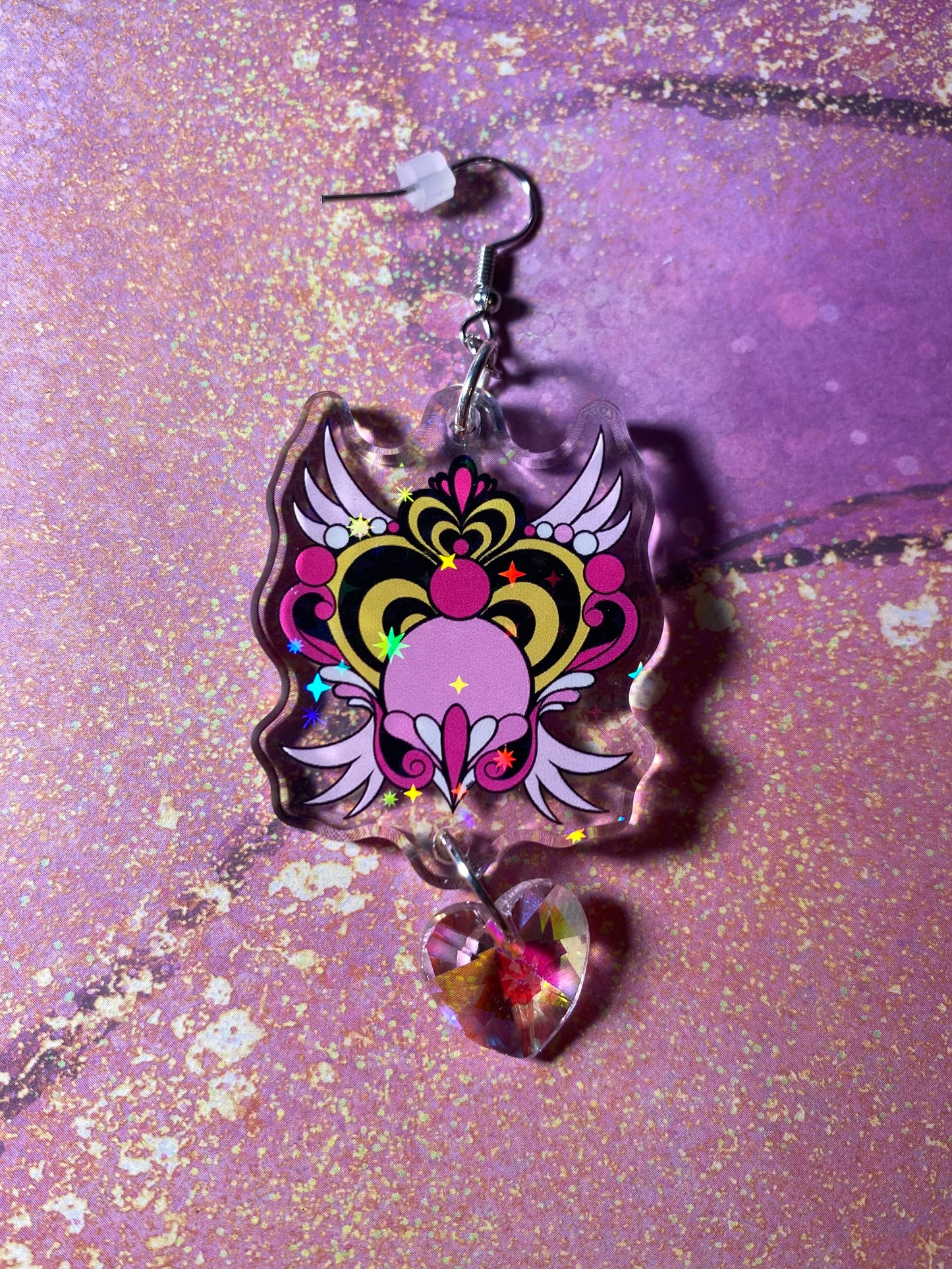 Winged Magical Heart Original Earrings Variety - 2”+