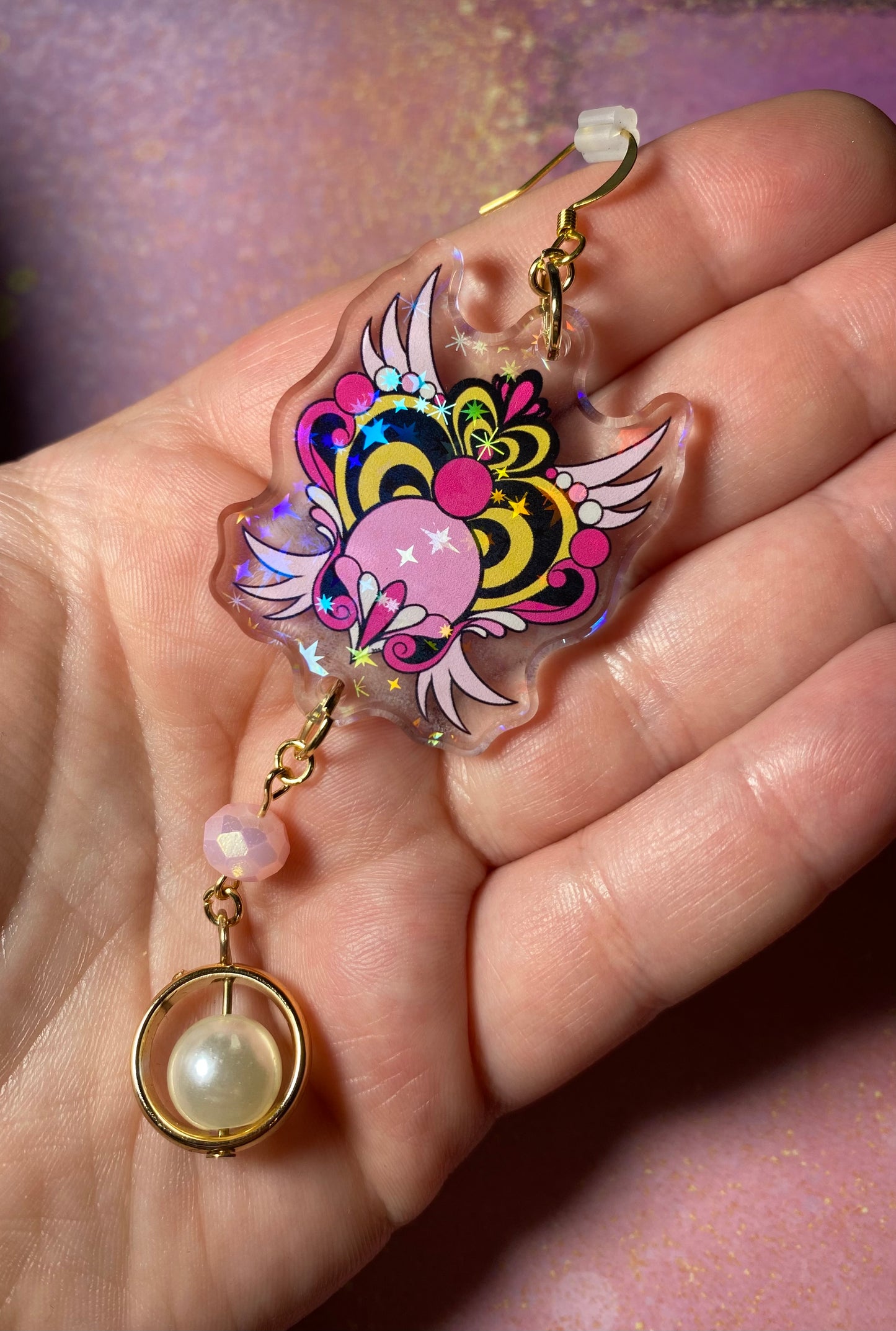 Winged Magical Heart Original Earrings Variety - 2”+