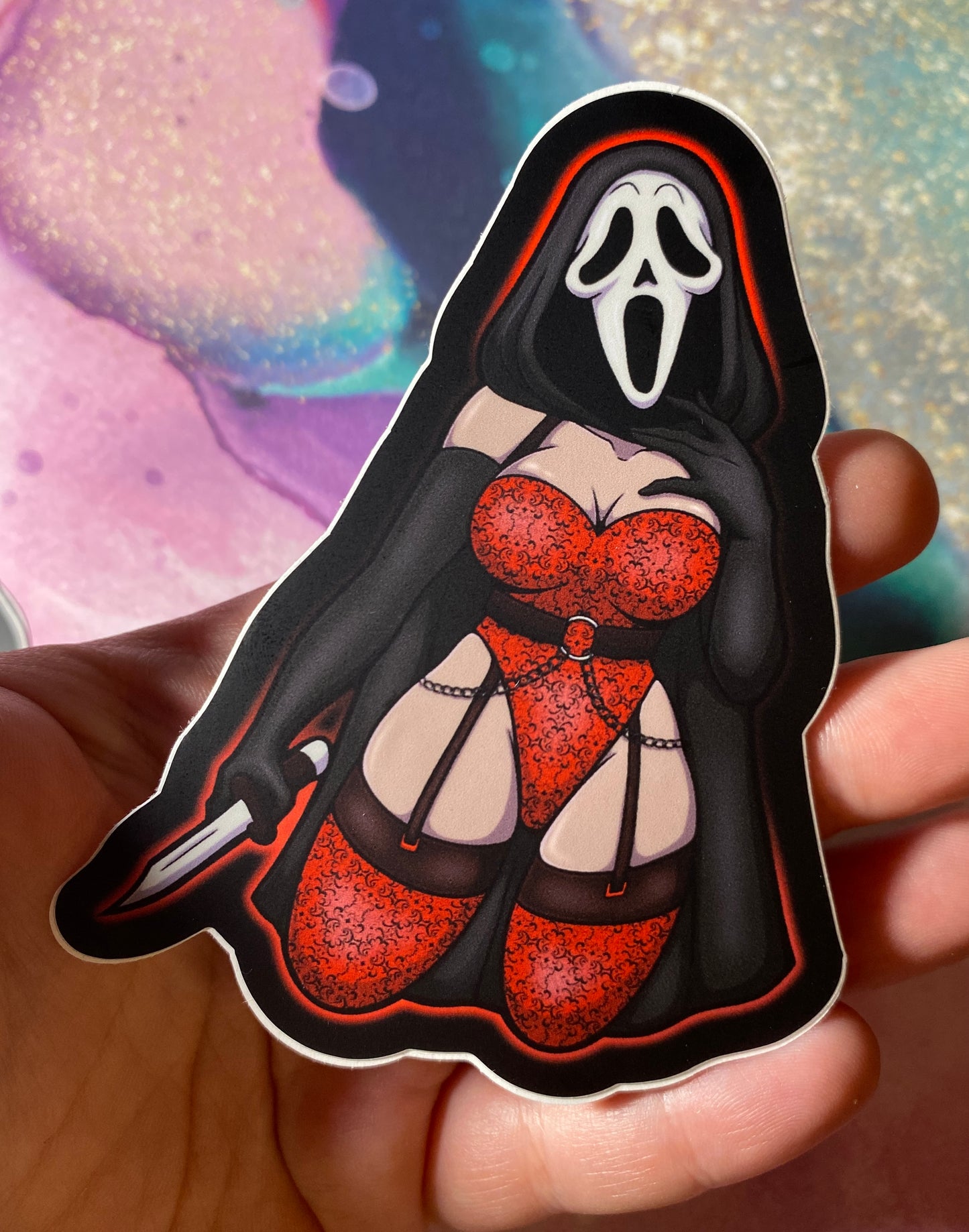 Ghostface Lingerie - 4” Fan Art Sticker
