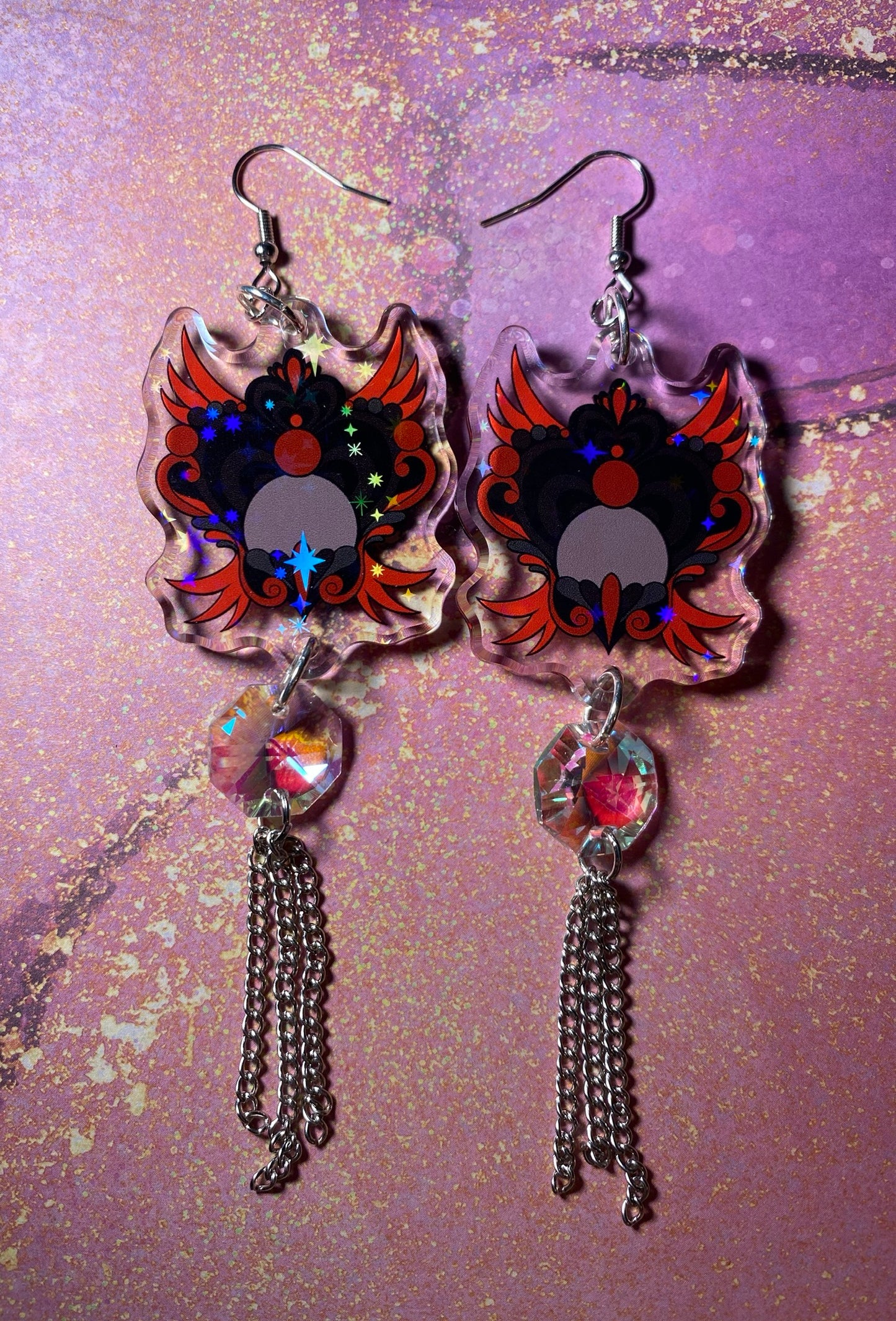 Winged Magical Heart Original Earrings Variety - 2”+