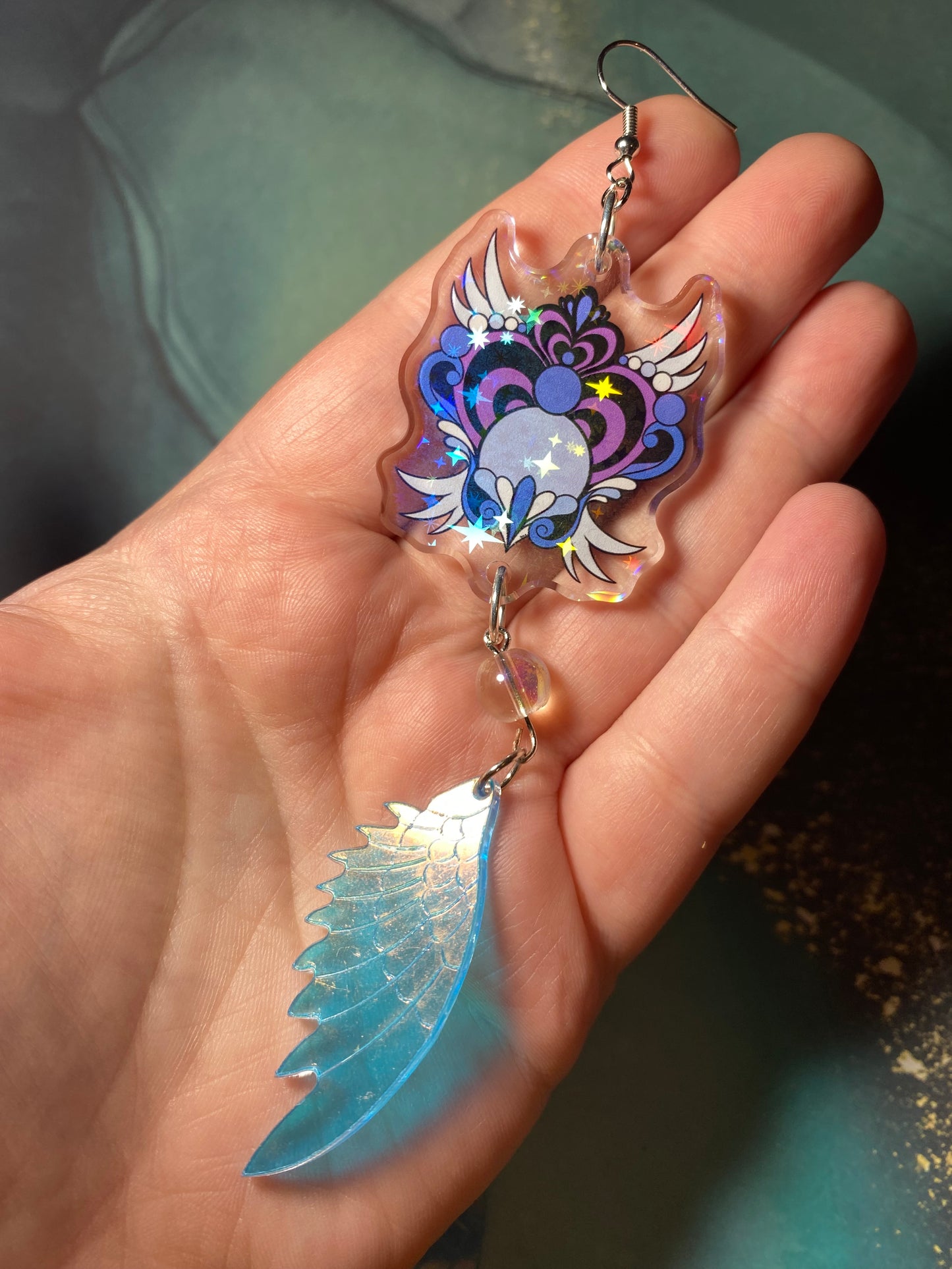 Winged Magical Heart Original Earrings Variety - 2”+