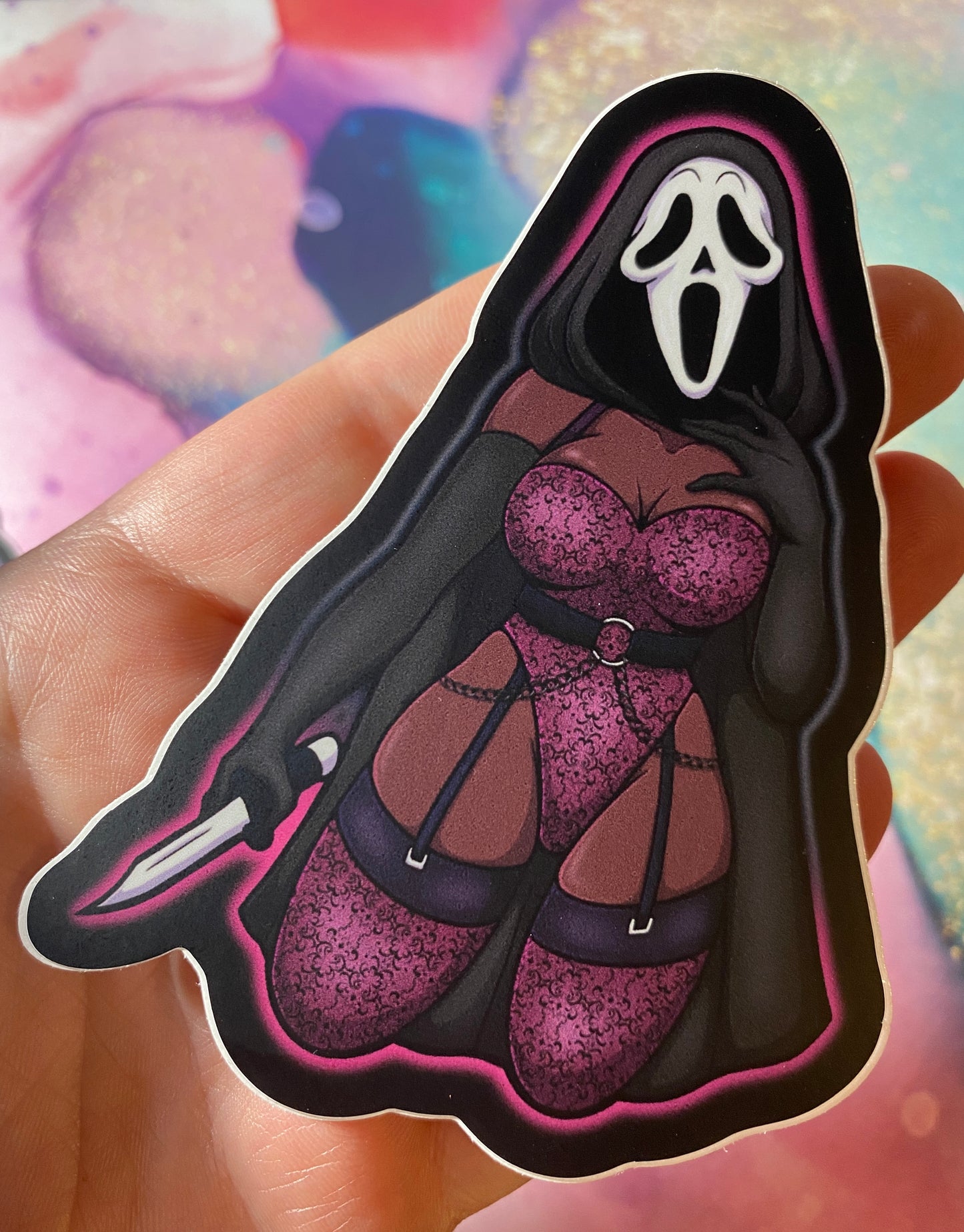 Ghostface Lingerie - 4” Fan Art Sticker