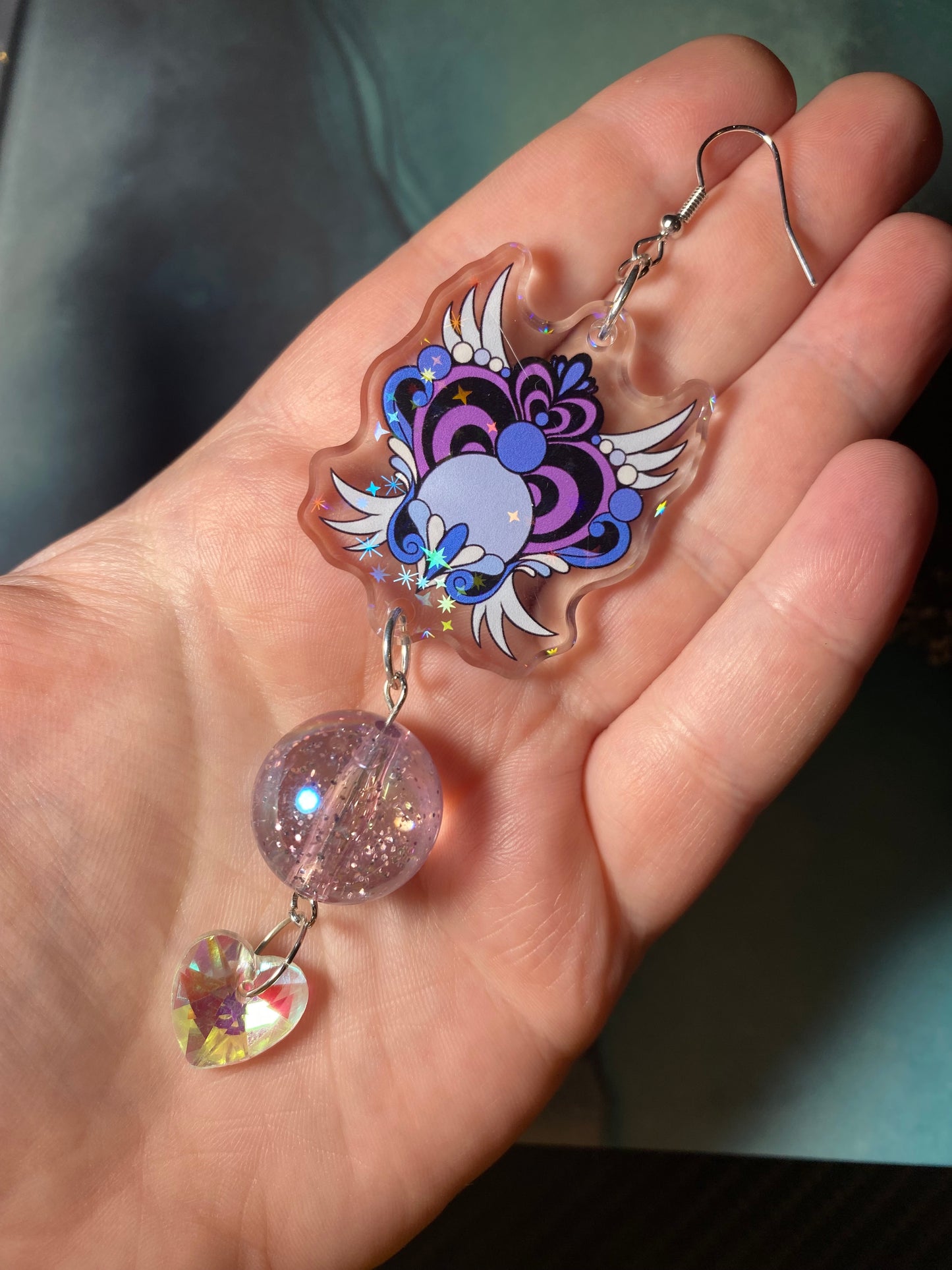 Winged Magical Heart Original Earrings Variety - 2”+