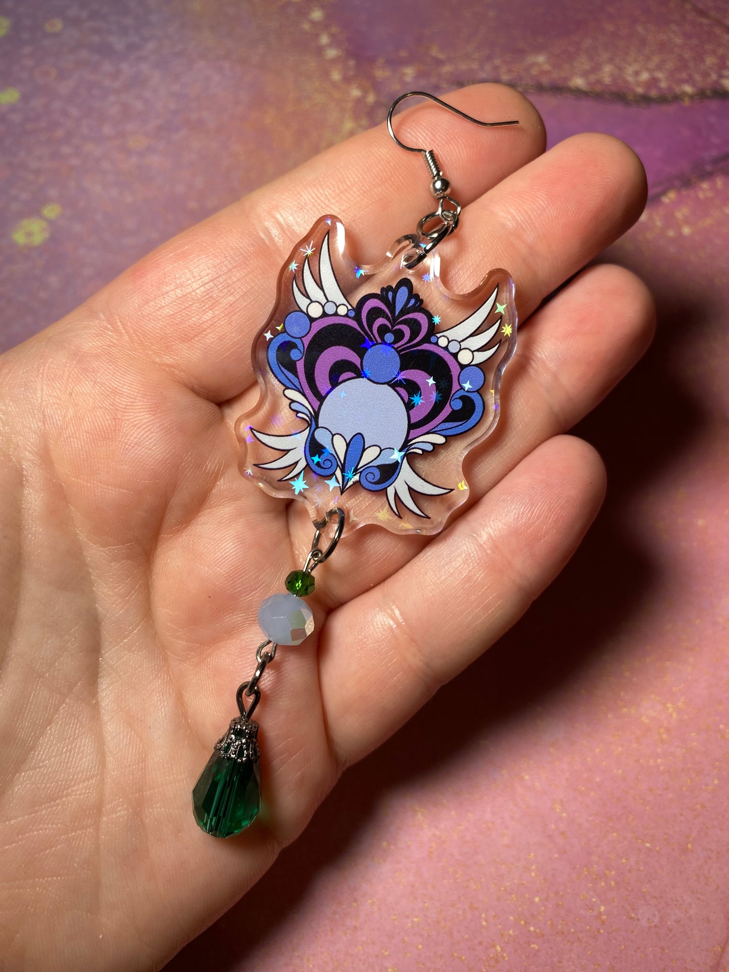 Winged Magical Heart Original Earrings Variety - 2”+