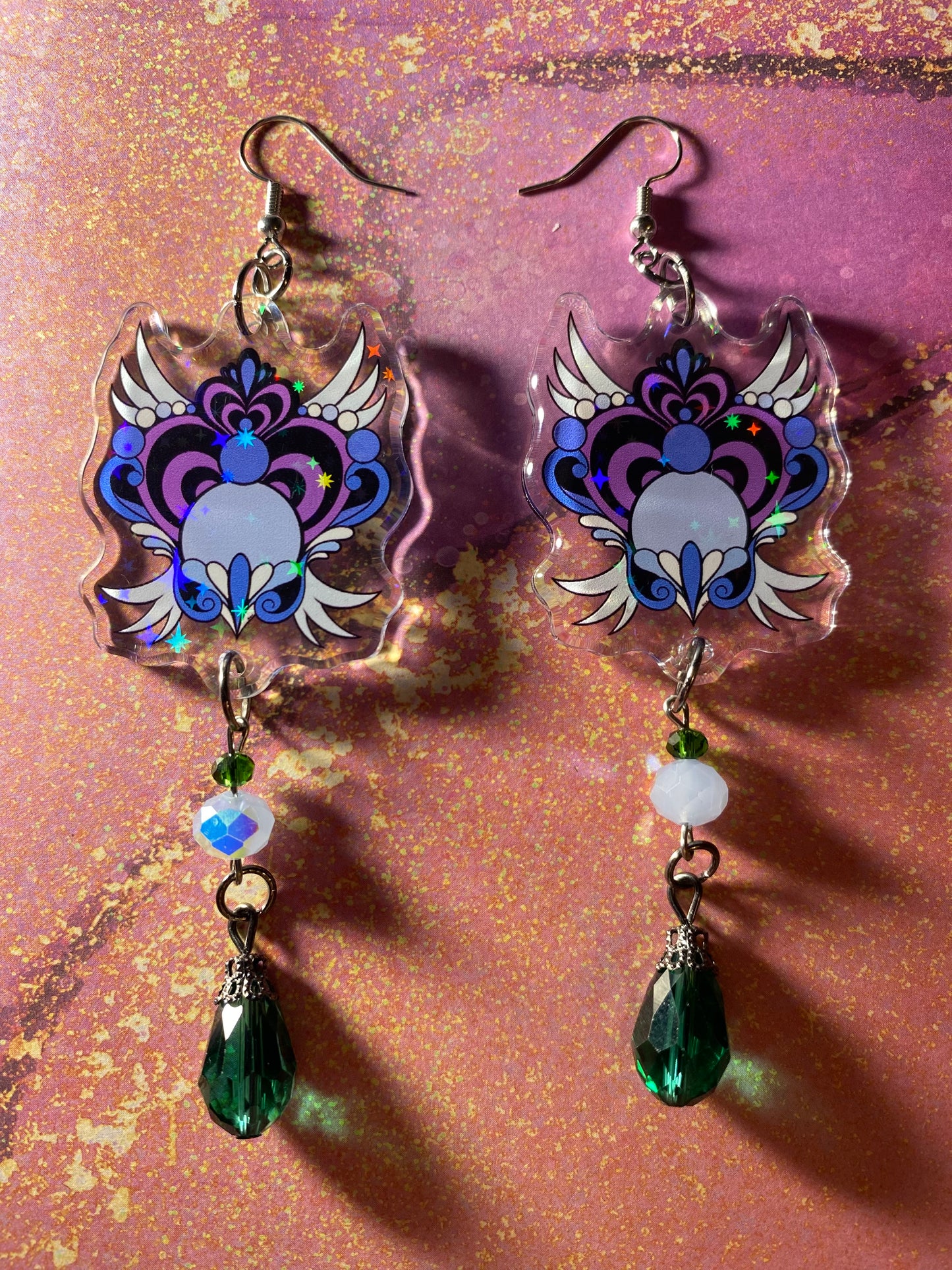 Winged Magical Heart Original Earrings Variety - 2”+