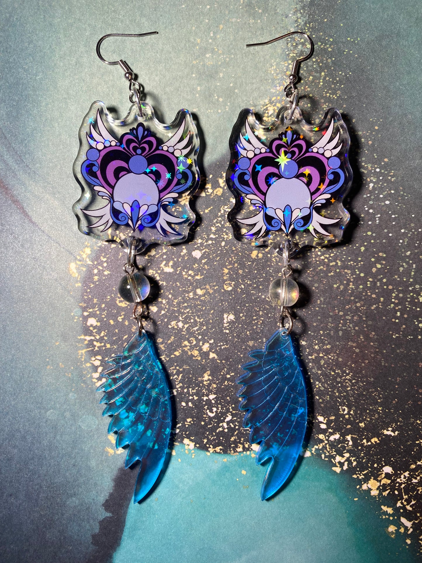 Winged Magical Heart Original Earrings Variety - 2”+