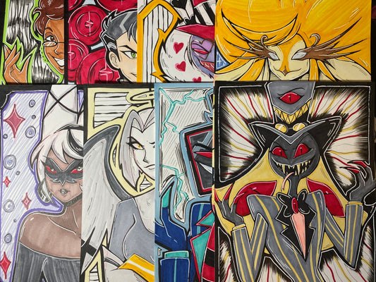 Hazbin VARIETY - Original Traditional Fan Art 5”x7”