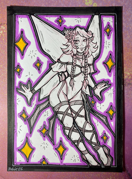 Little Fairy - 4”x6” Traditional Original Art