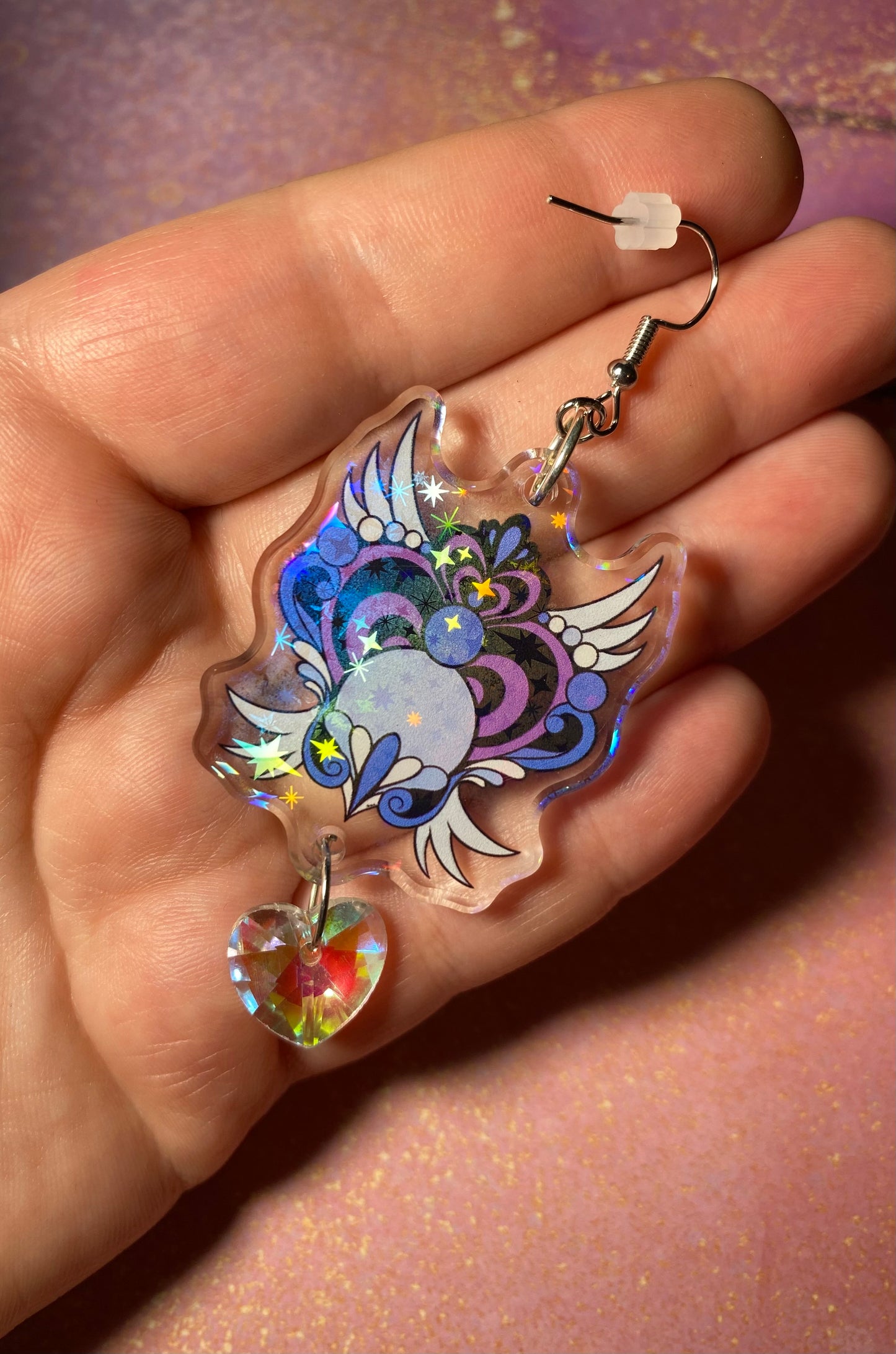 Winged Magical Heart Original Earrings Variety - 2”+