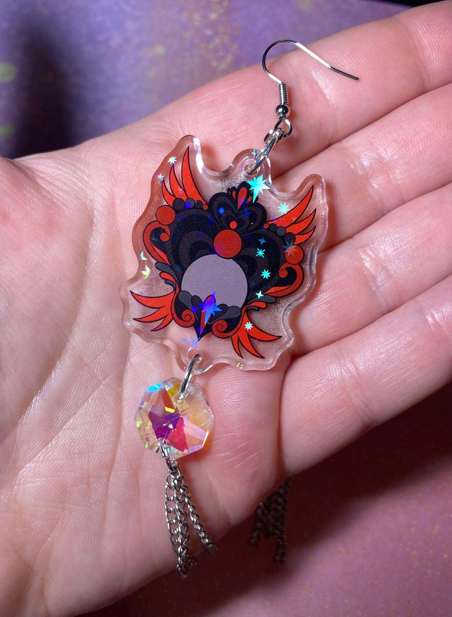 Winged Magical Heart Original Earrings Variety - 2”+