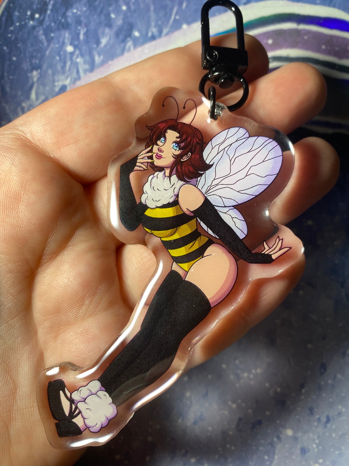 Bee Lady 3.5” Original Acrylic Keychain