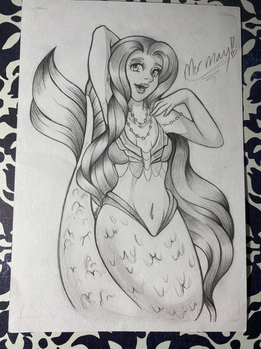 Mermay 2019 Original 4”x6” Traditional Pencil Artwork