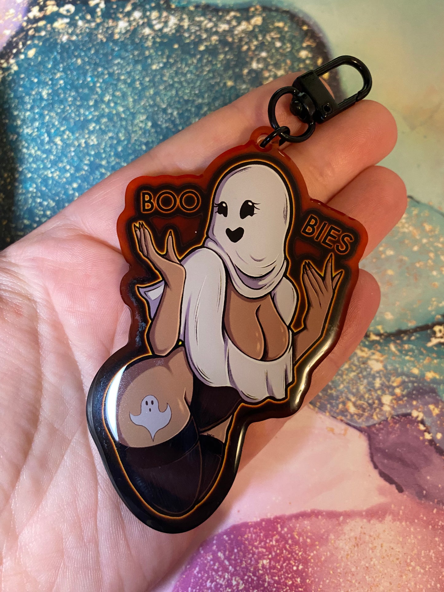 BOOBIES!! Original - 3.5” Epoxy Keychain