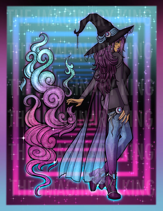 Colorful Witch 8.5"x11" Original Art Print