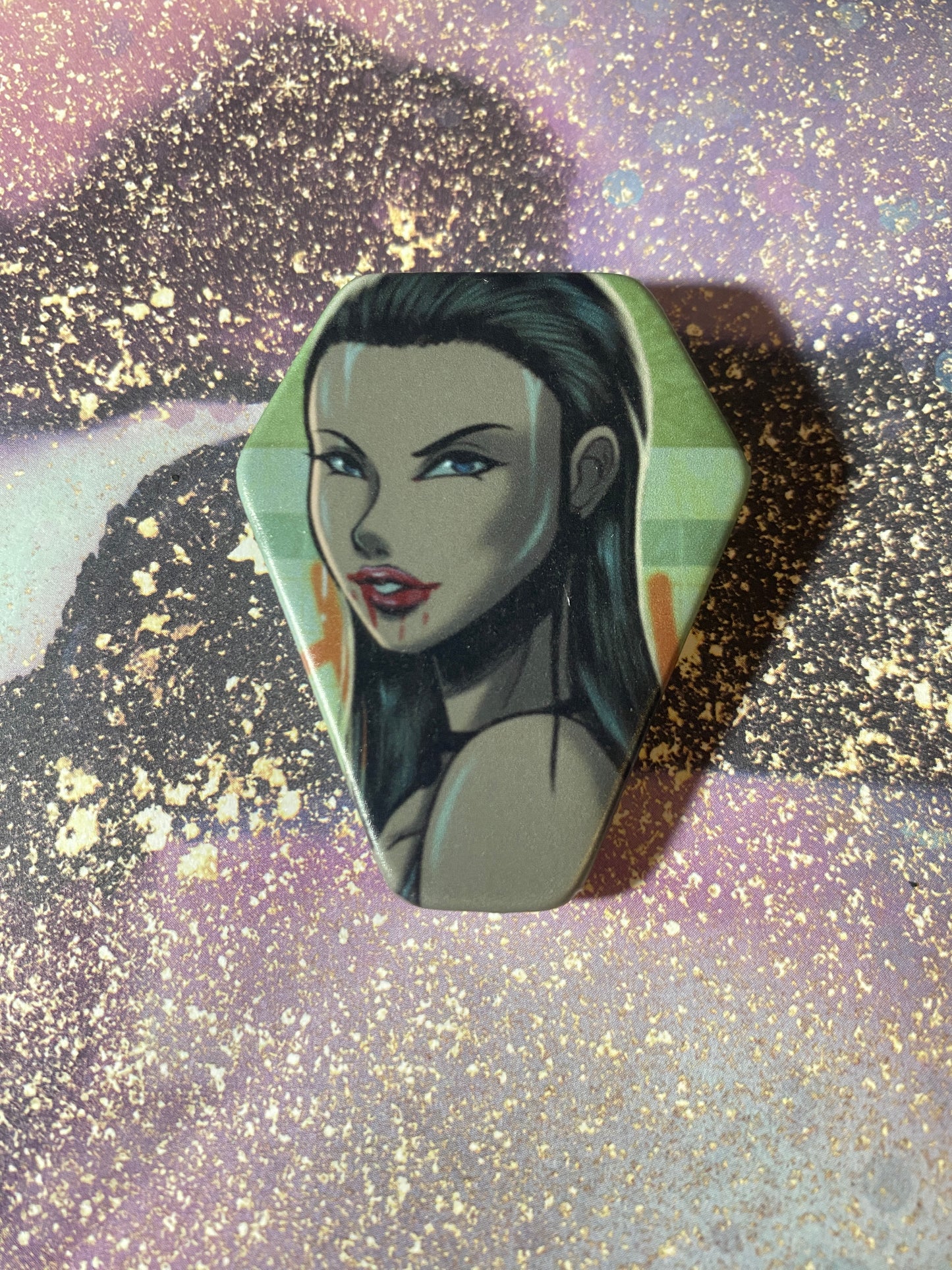 Jennifer 2" Fan Art Coffin Button