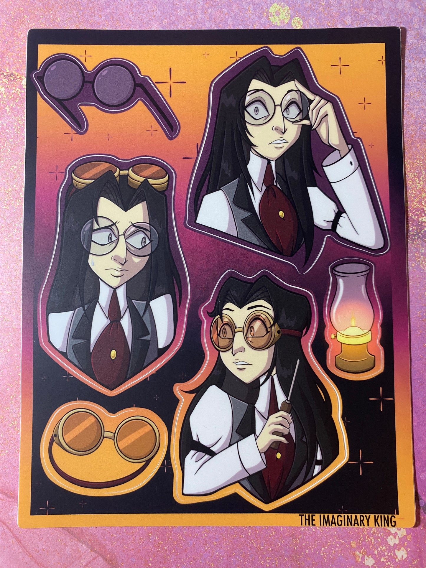 Human Hazbin Sticker Sheets - Pentious, Alastor, Vox