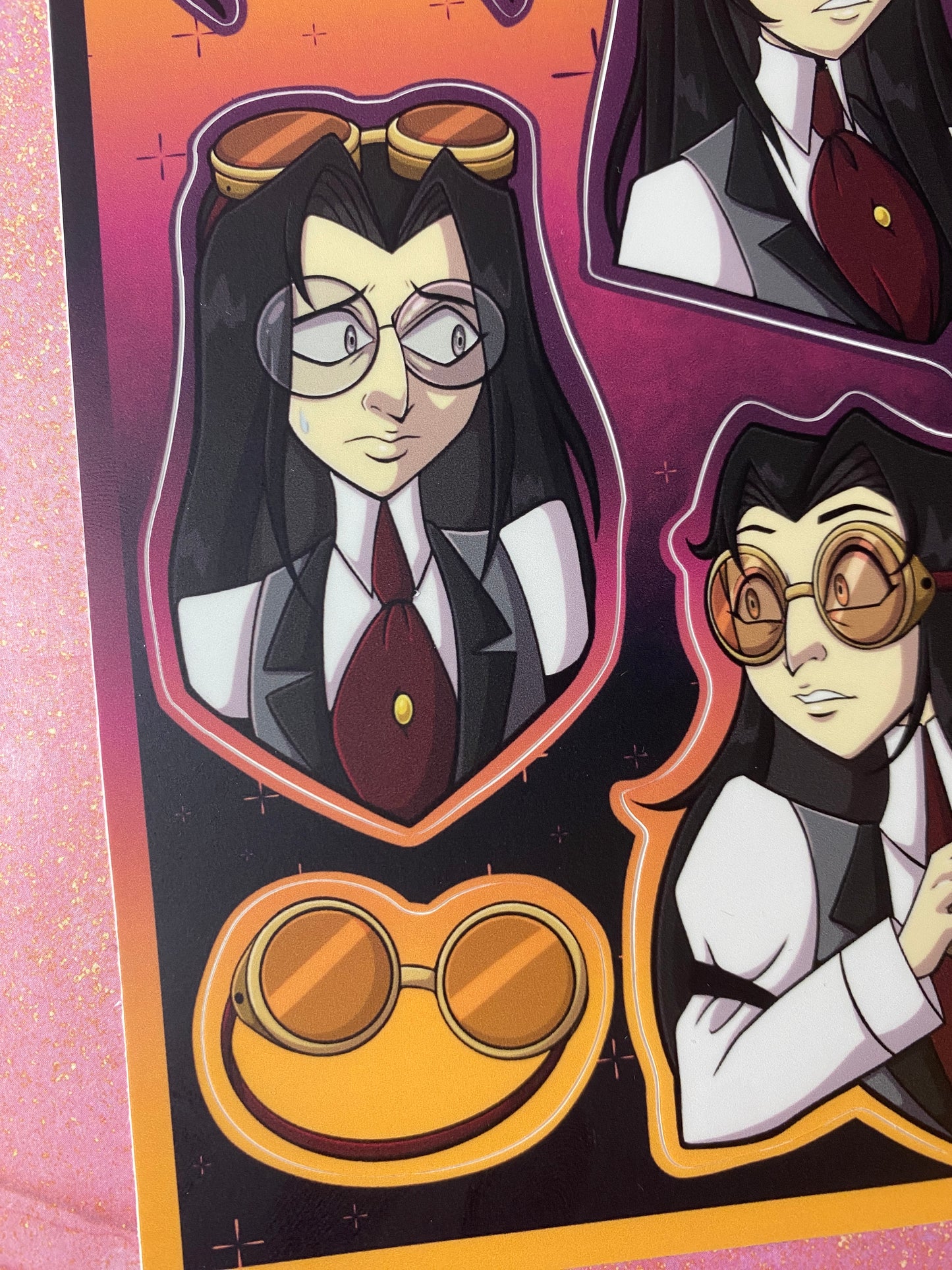 Human Hazbin Sticker Sheets - Pentious, Alastor, Vox