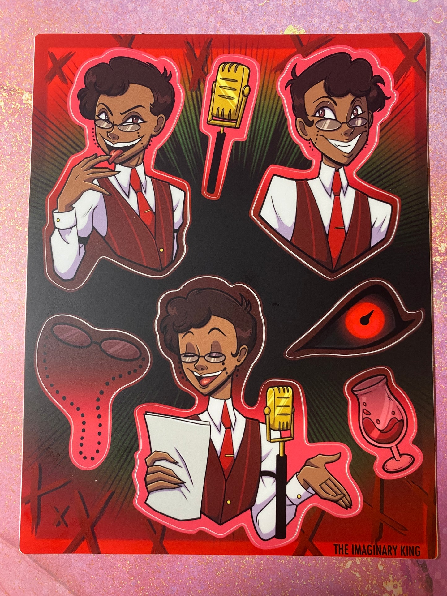 Human Hazbin Sticker Sheets - Pentious, Alastor, Vox