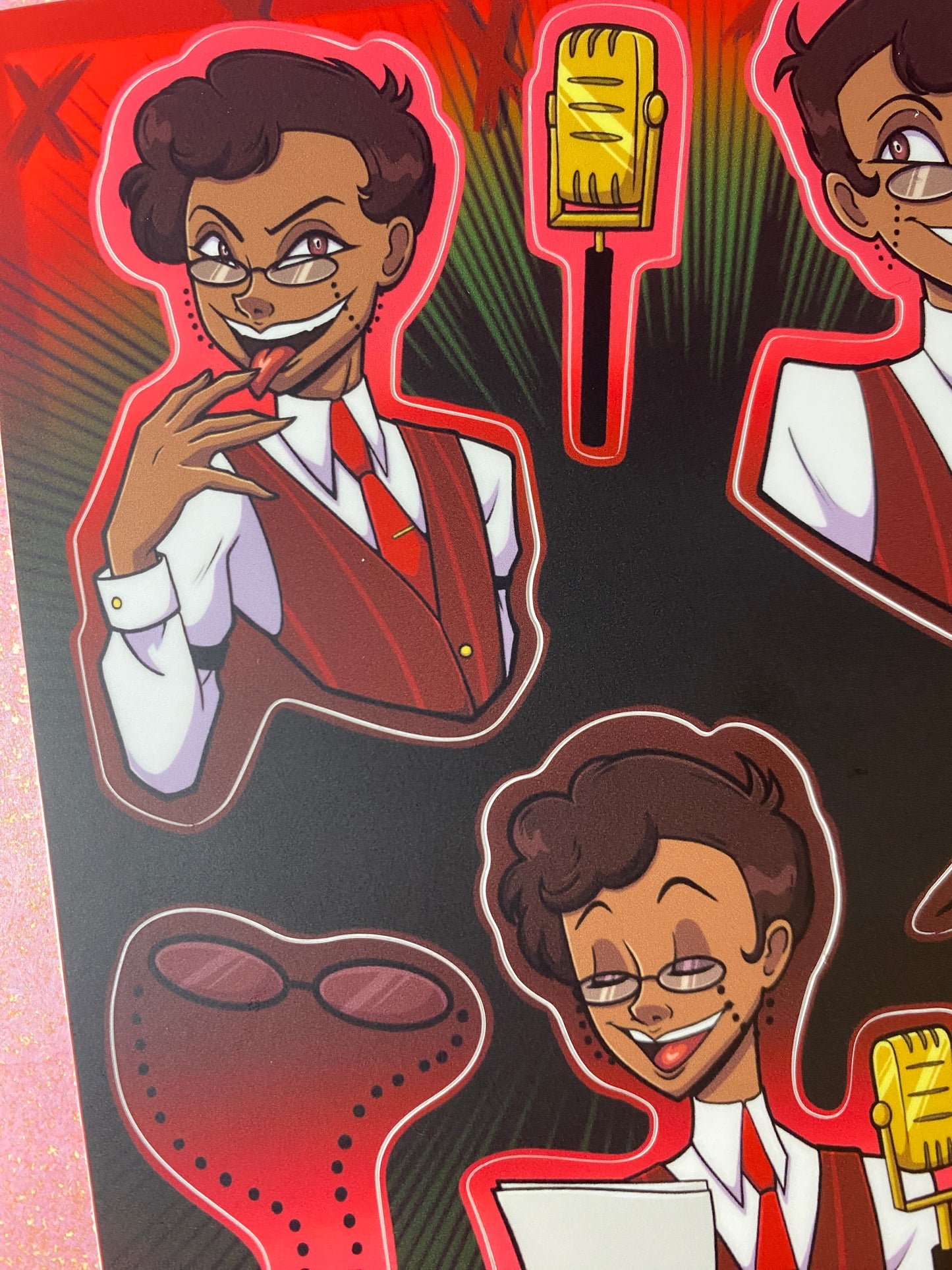 Human Hazbin Sticker Sheets - Pentious, Alastor, Vox