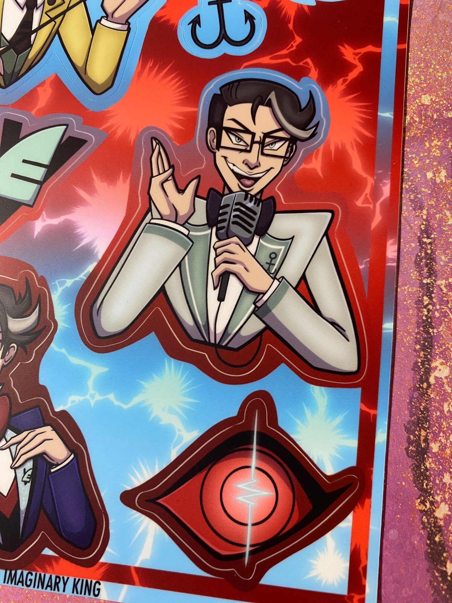 Human Hazbin Sticker Sheets - Pentious, Alastor, Vox