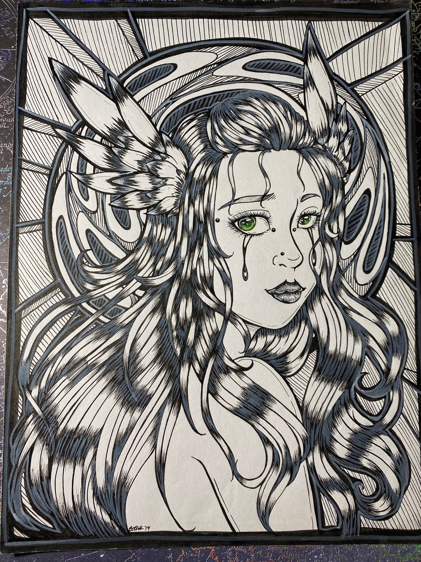 Valkyrie Tears Traditional Original 8.25”x11” Art Piece