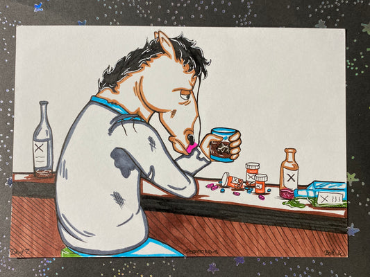 Bojack Traditional Fan Art 4”x6”