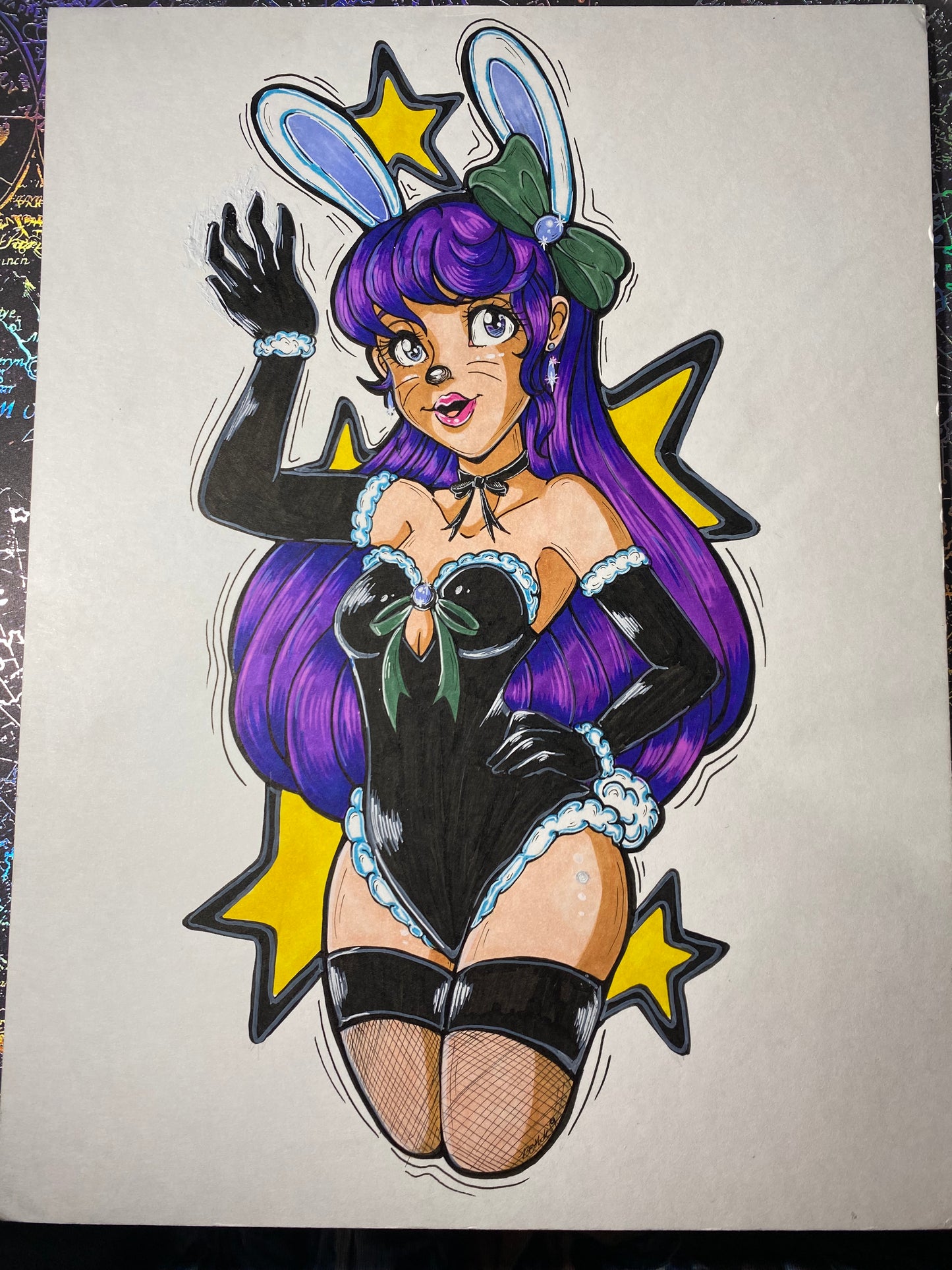 Bunny Babe 9”x12” Traditional Original Art Piece