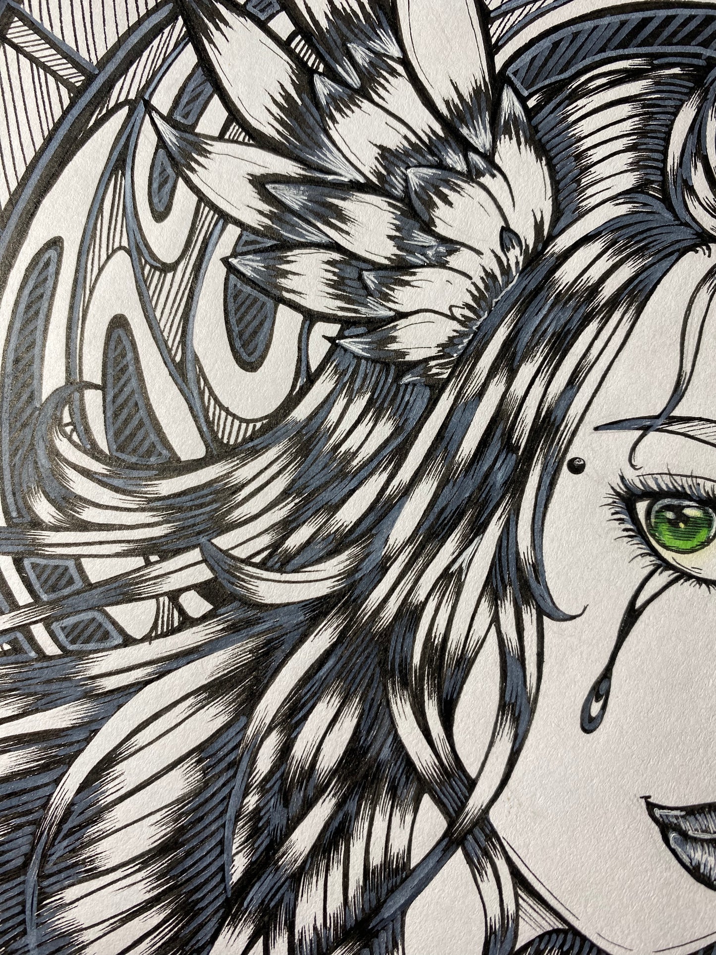 Valkyrie Tears Traditional Original 8.25”x11” Art Piece