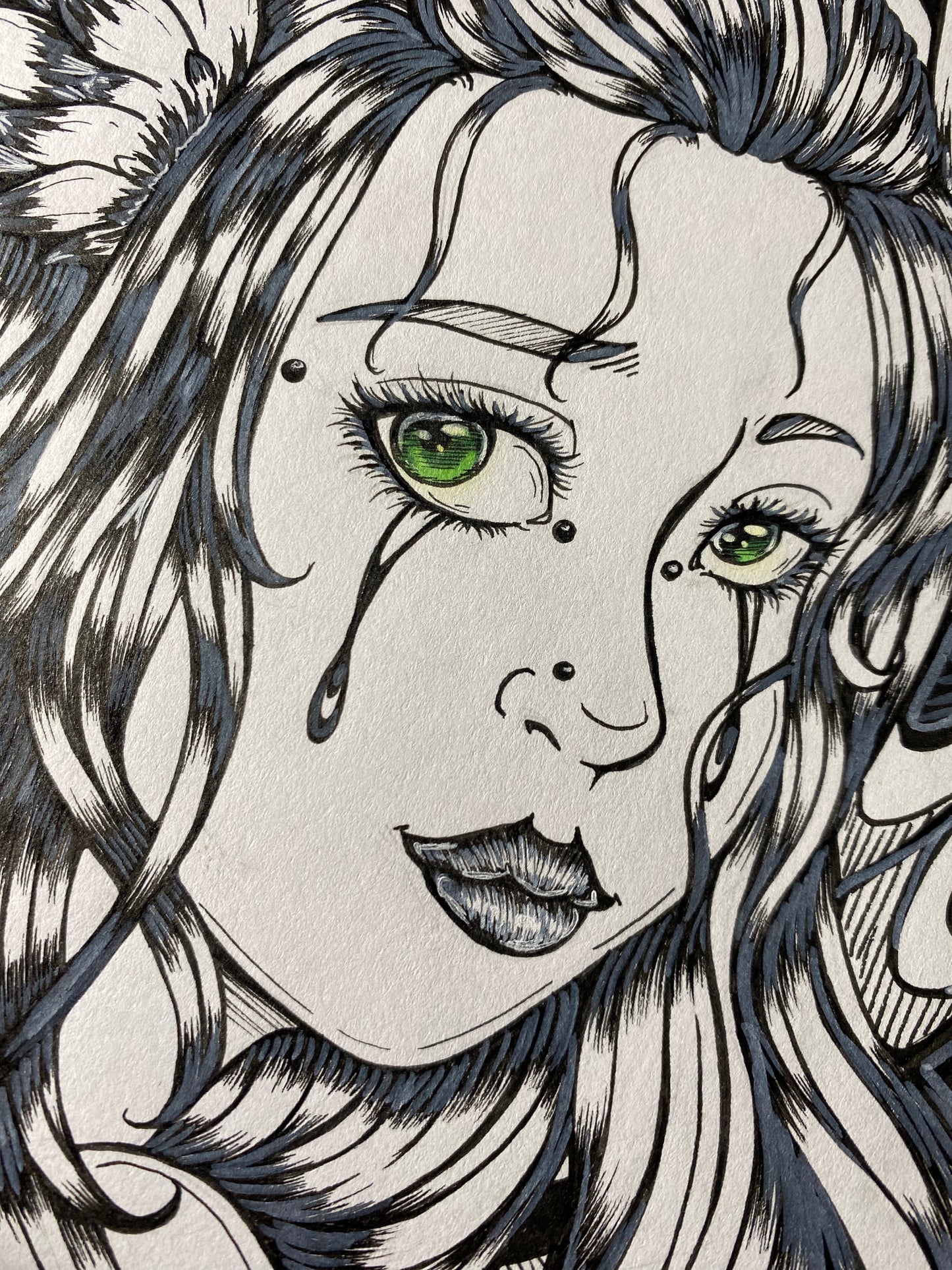 Valkyrie Tears Traditional Original 8.25”x11” Art Piece