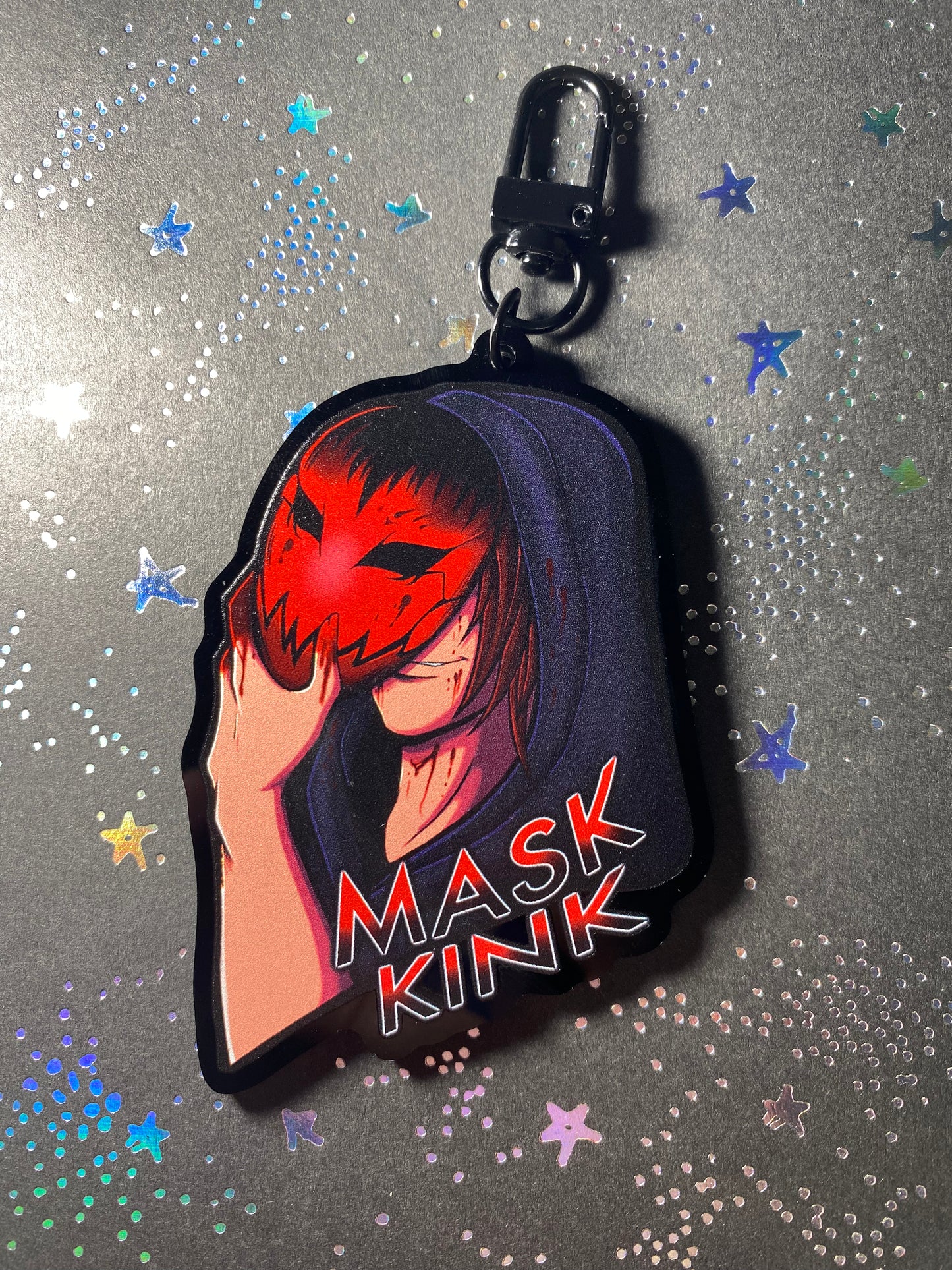 Mask Kink 3” Black Acrylic Keychain - DISCONTINUED