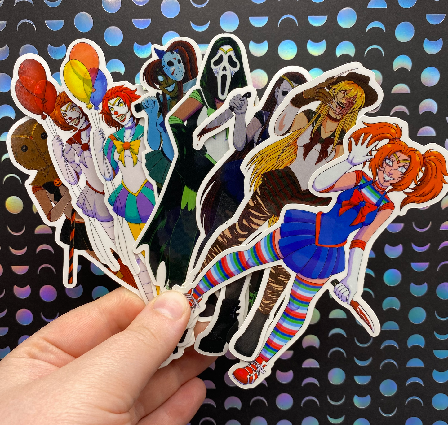 Spooky Scouts - Sailor Moon Horror Mash Up Vinyl 5” Stickers