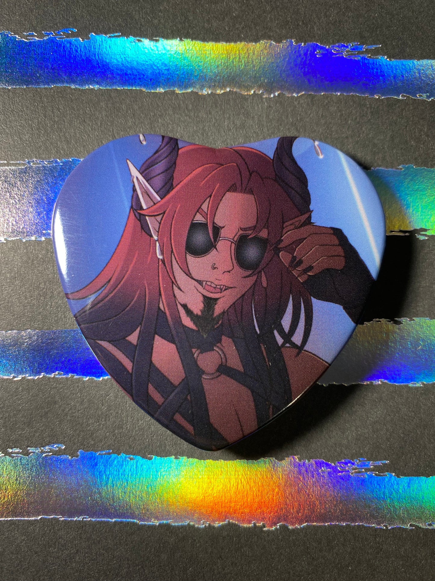 Lucian Demon OC 2” Heart Shape Button